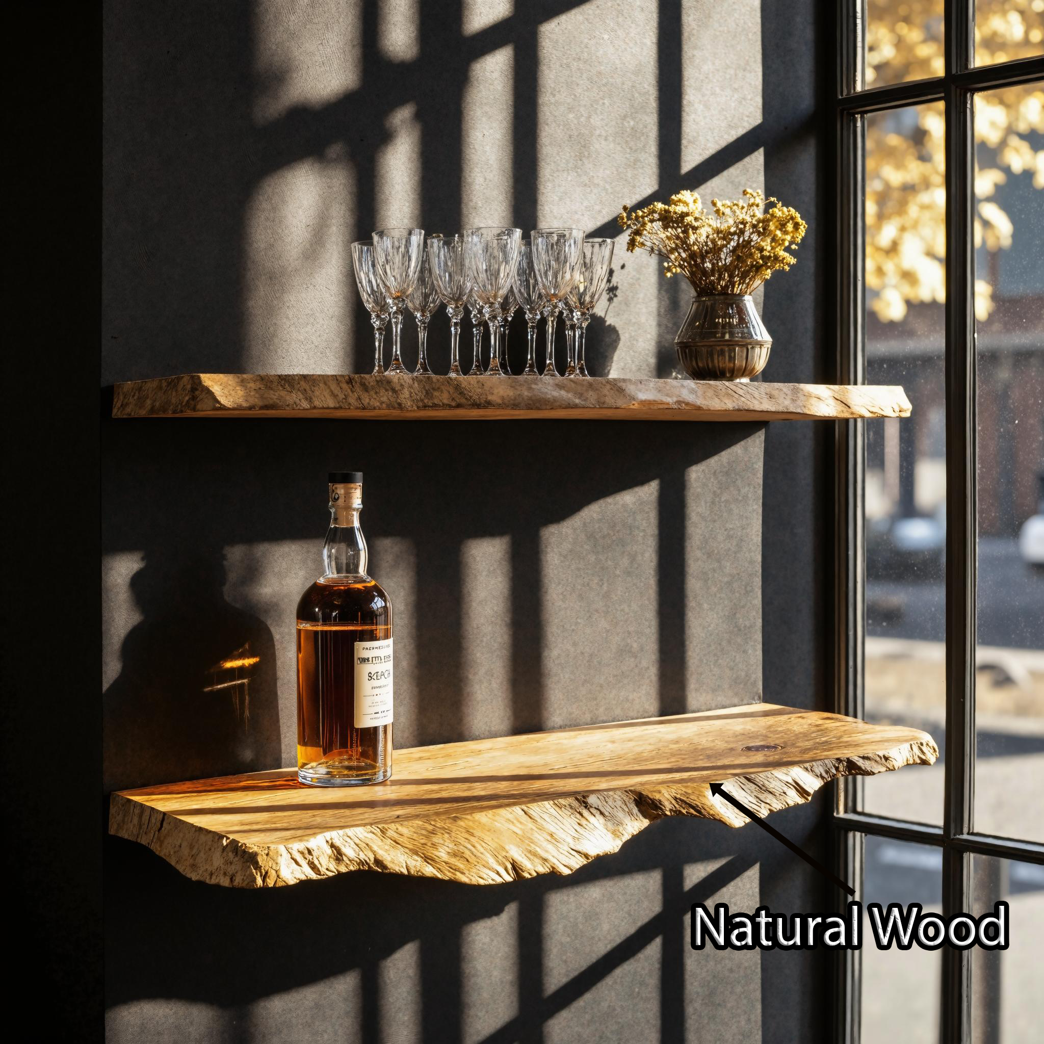 Handcrafted Farmhouse Bar Wall Shelf For Living Room SILDTBAR003