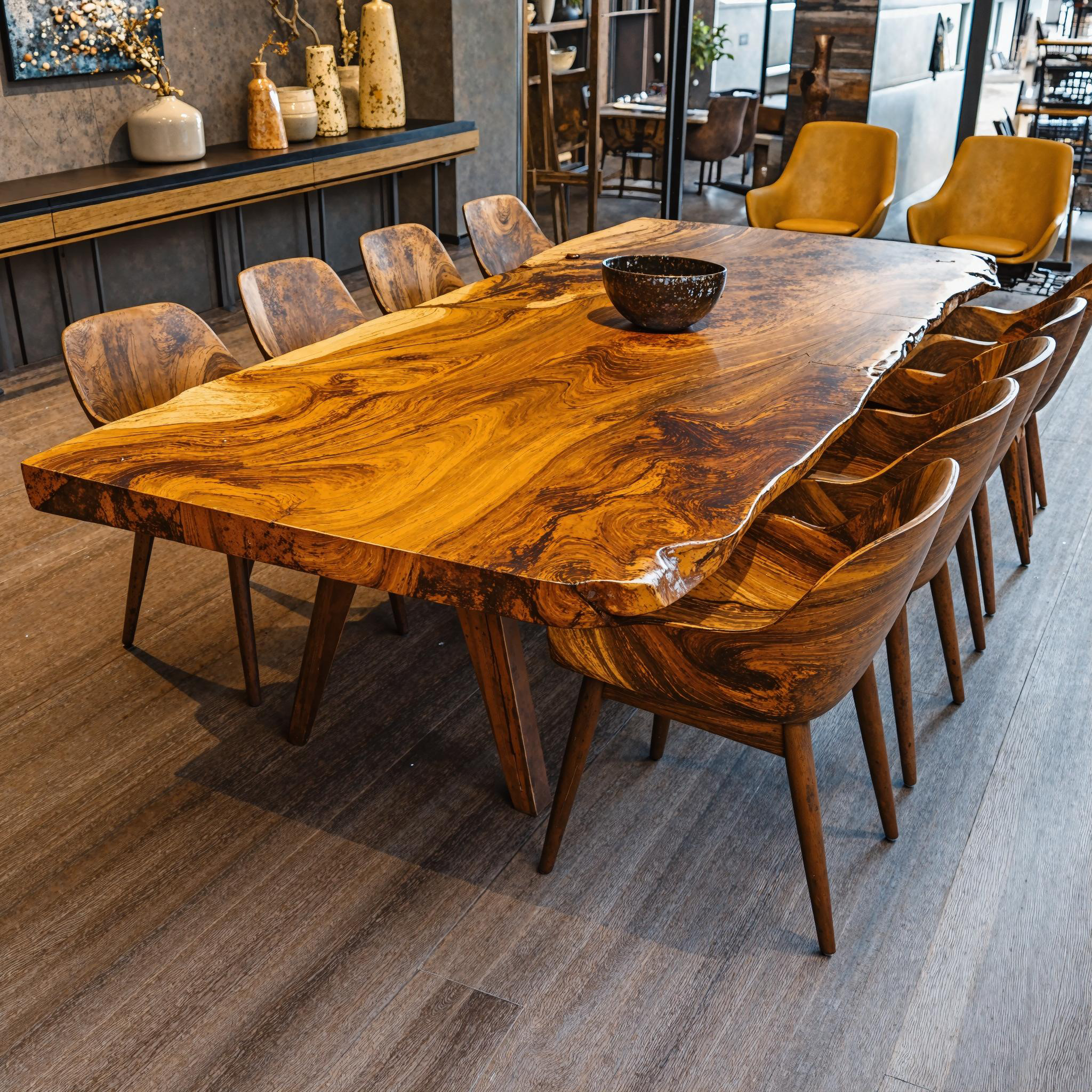 Minimalist Natural Wood Dining Table For Bright Dining Space SILDTDN007