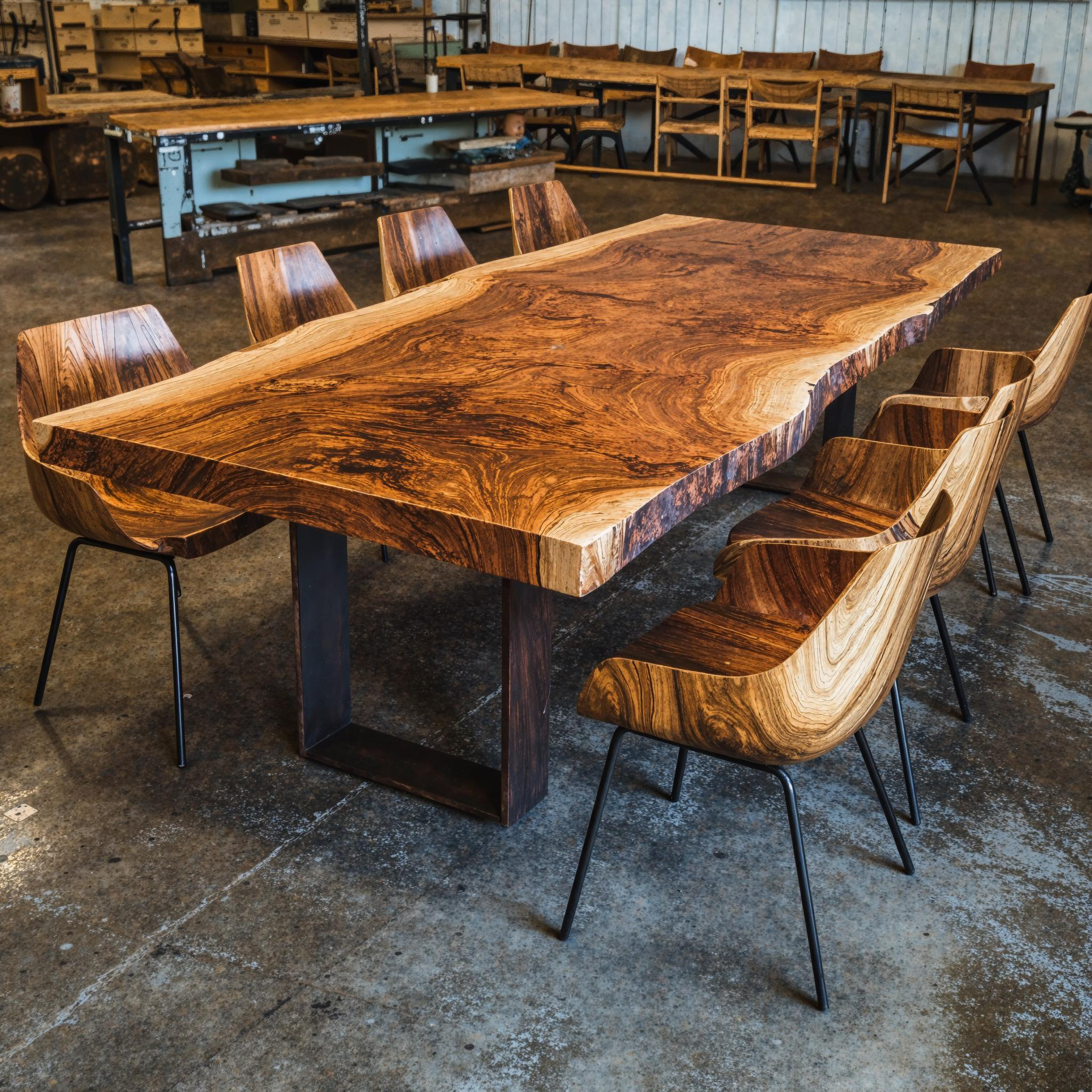 Rustic Live Edge Solid Wood Dining Table For Family Feasts SILDTDN006