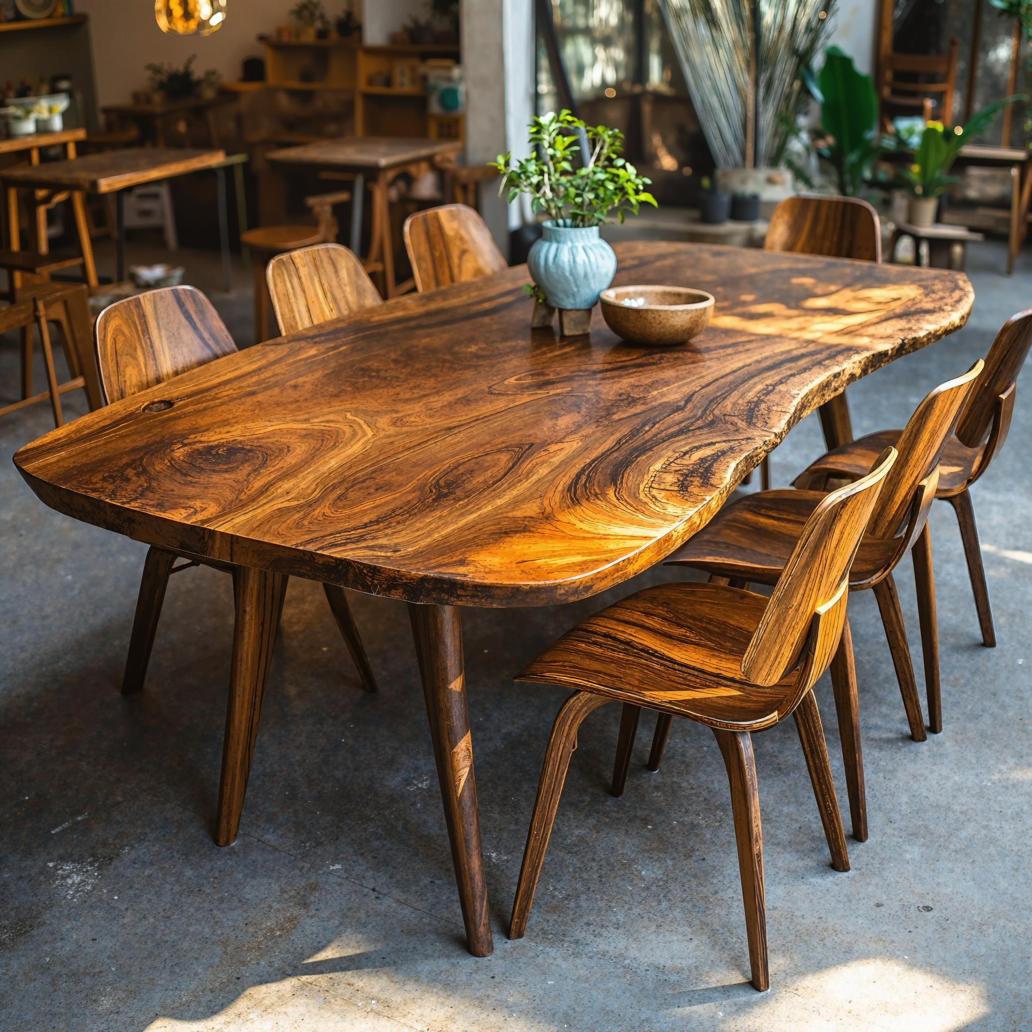 Modern Natural Wood Dining Table For Family Gatherings SILDTDN003