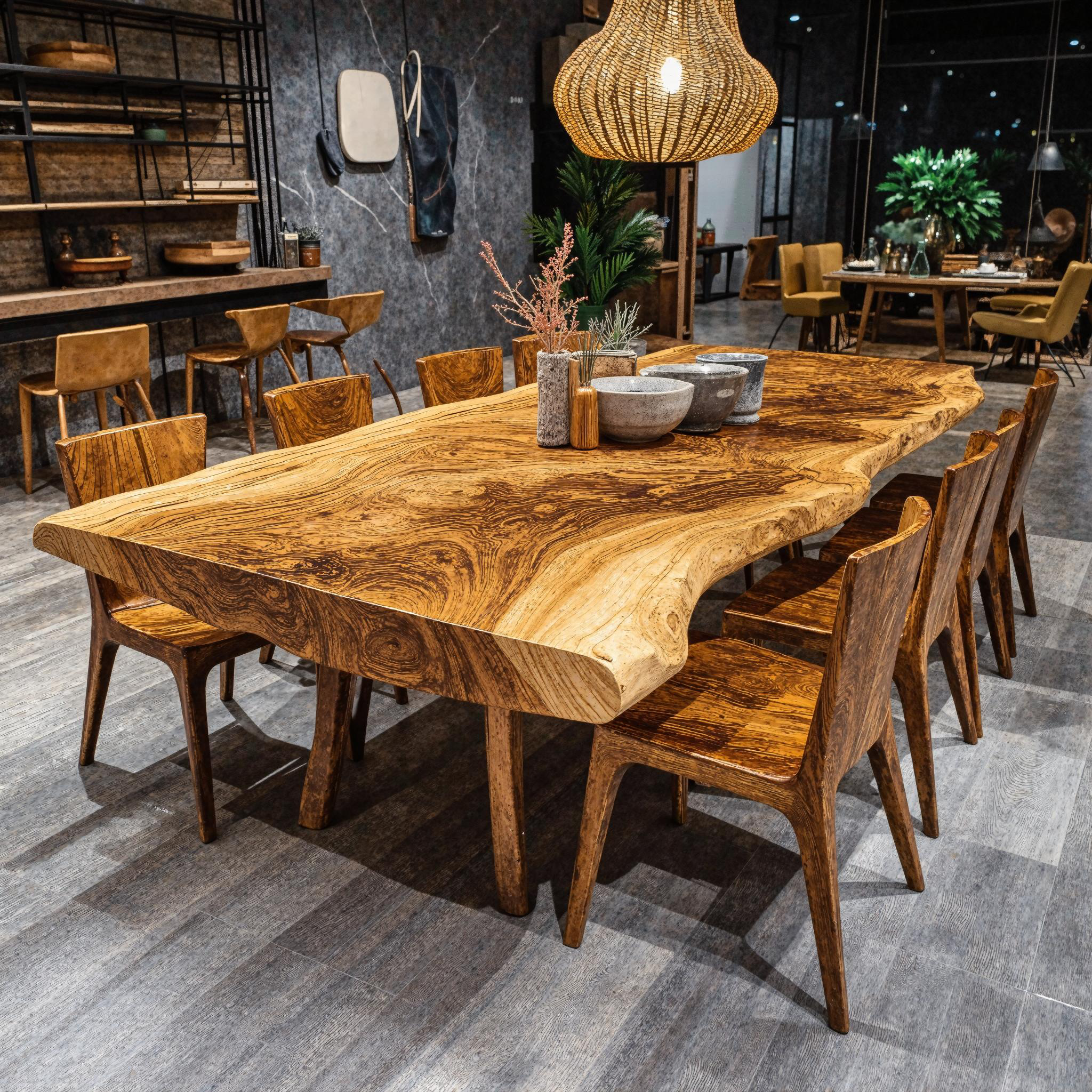 Modern Hardwood Dining Table For Spacious Dining Room SILDTDN005