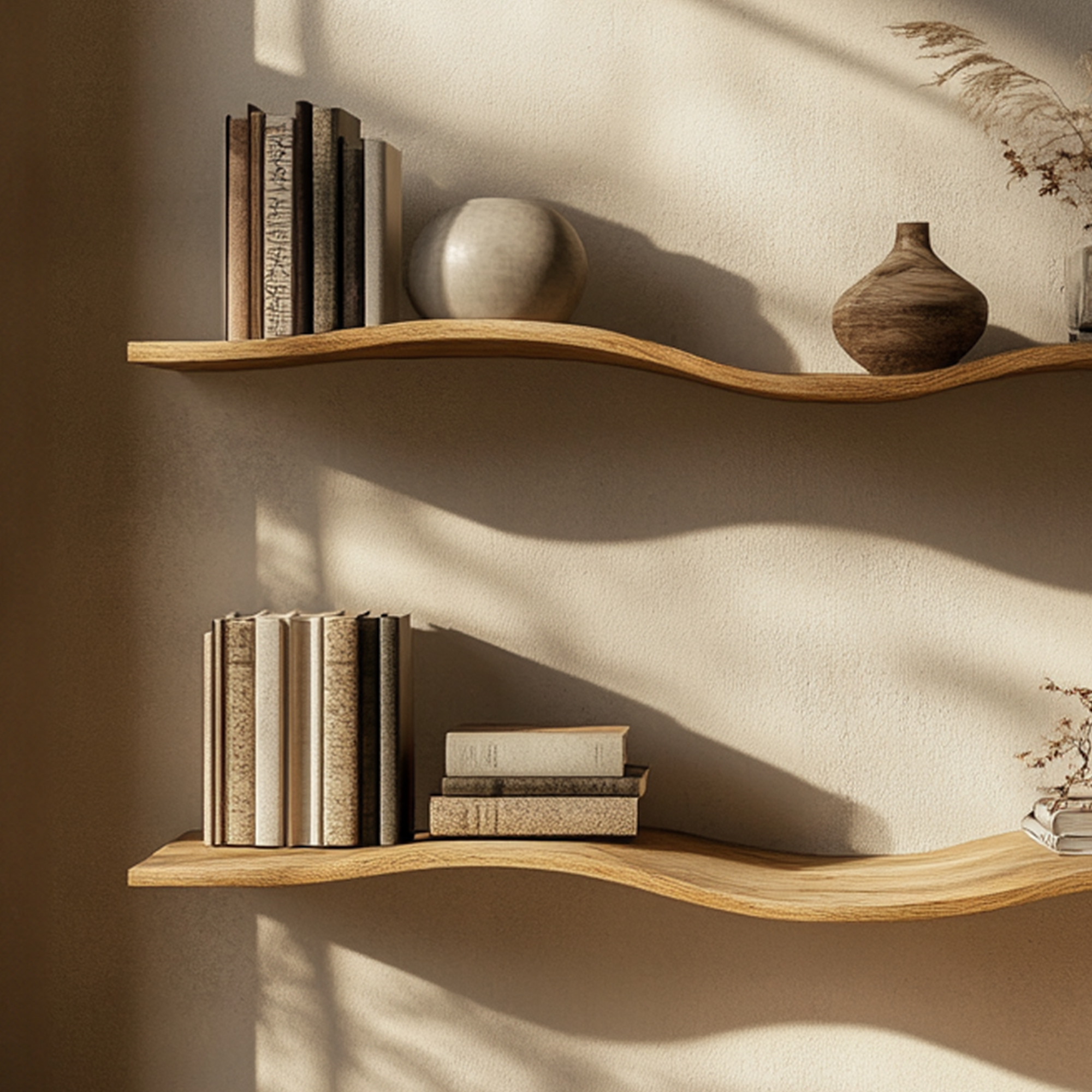 Wavy Wall Shelf Long Floating Shelf Wavy Floating Shelf SINLWV005