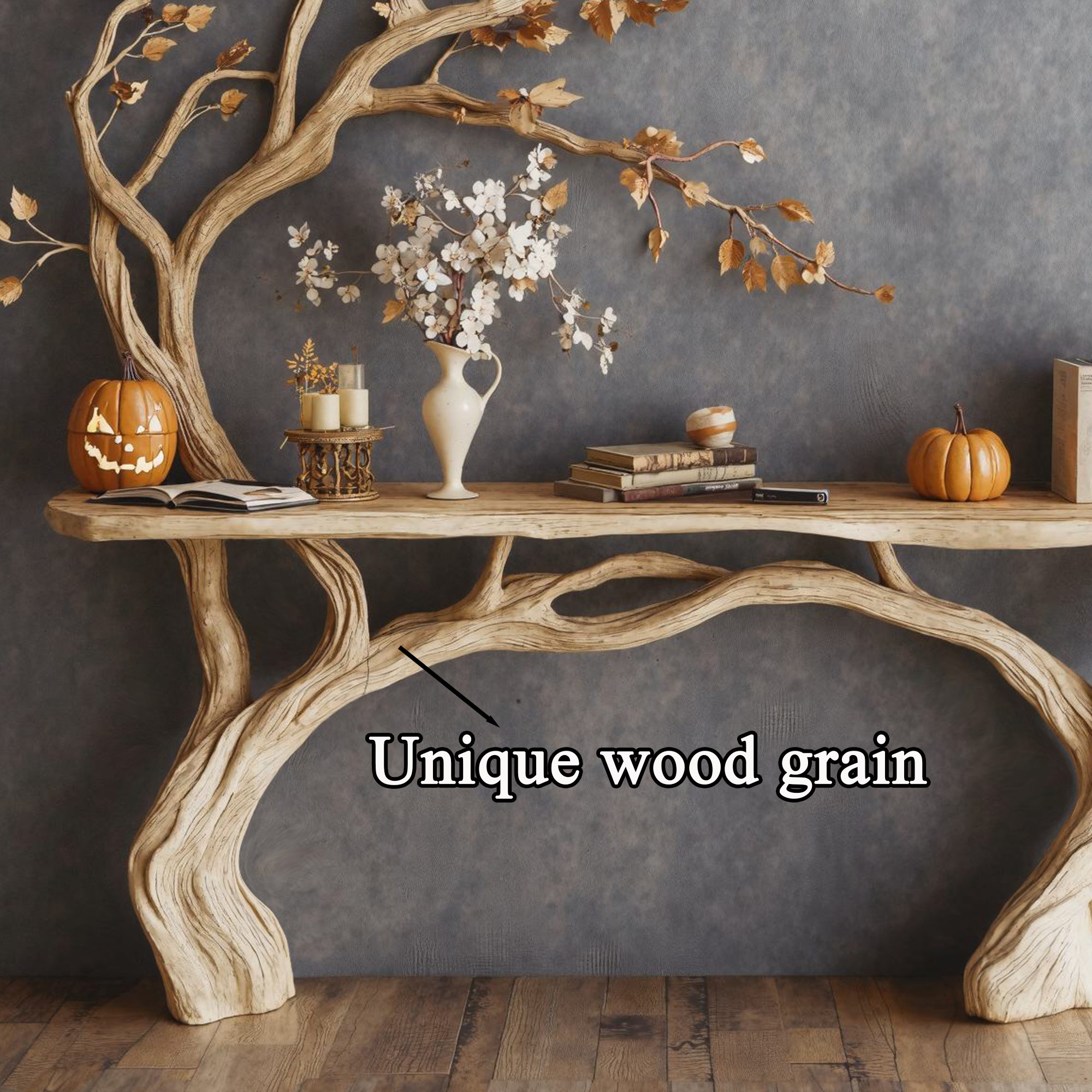 Driftwood Console Table Solid Wood Table Halloween Decor SINLHW003