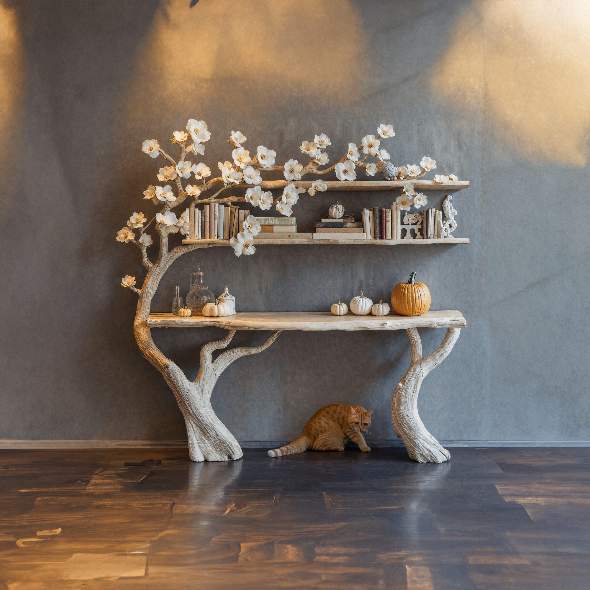 Rustic Wood Console Table Custom Table Halloween Decorations SINLHW005