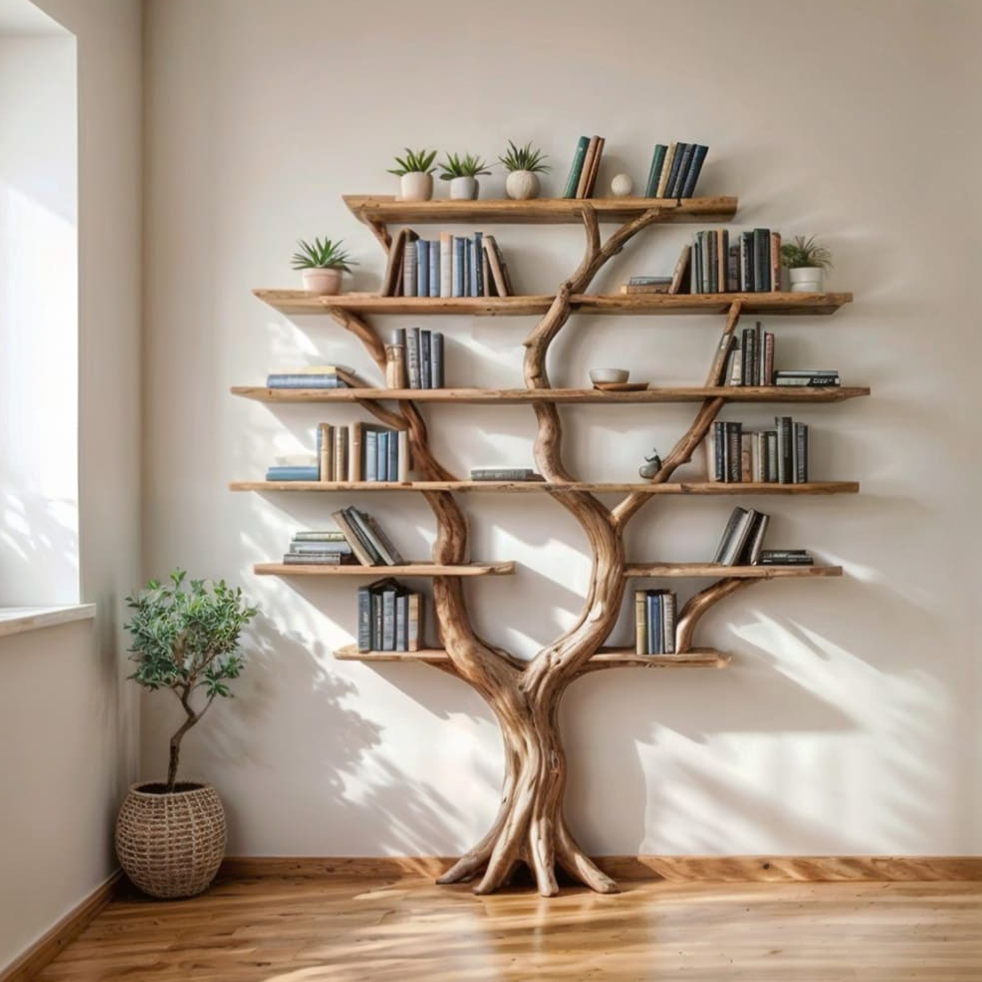 Tree Branch Floating Driftwood Shelf SINLTB059