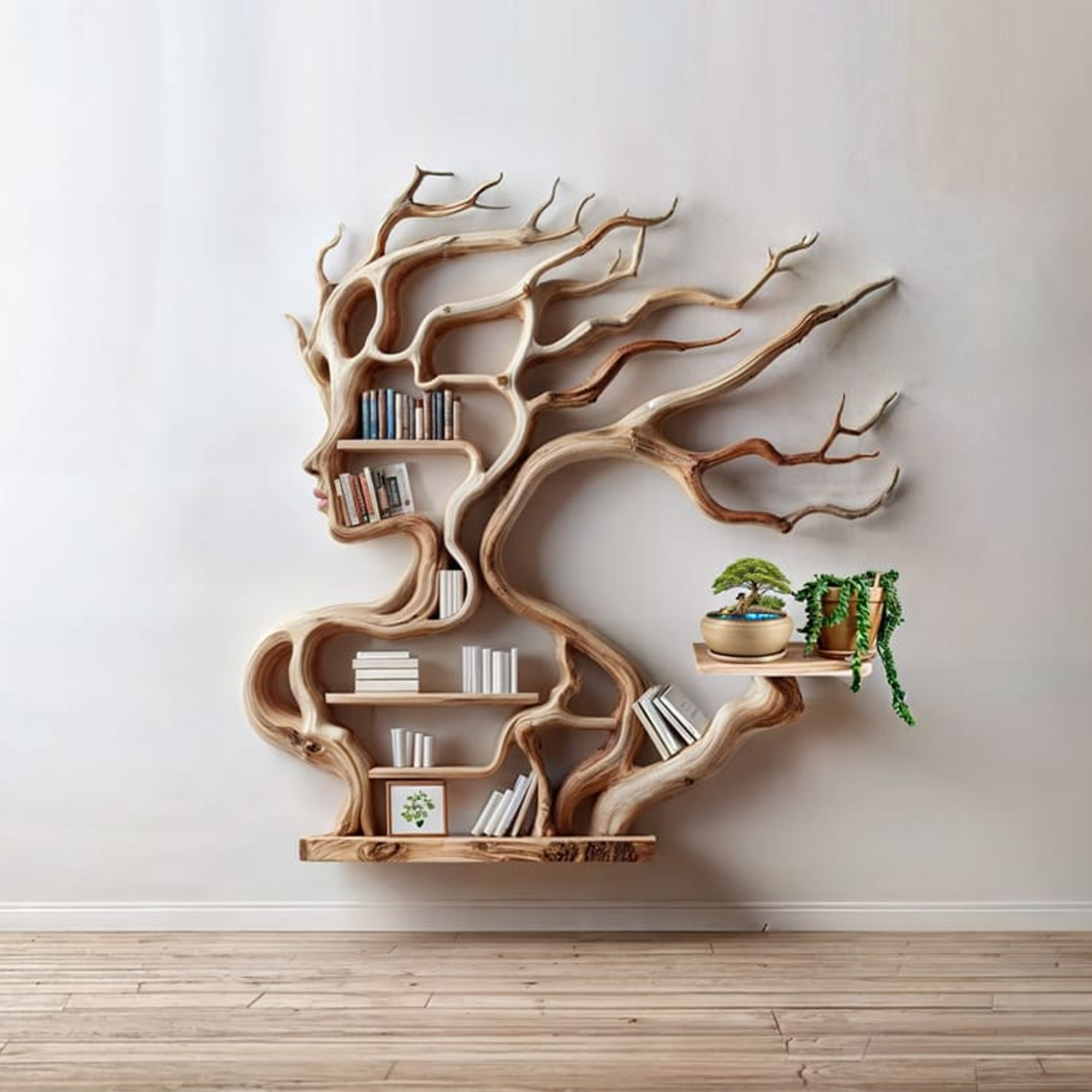 Tree Branch Shelf Wall Mount Book Shelf SINLTB064