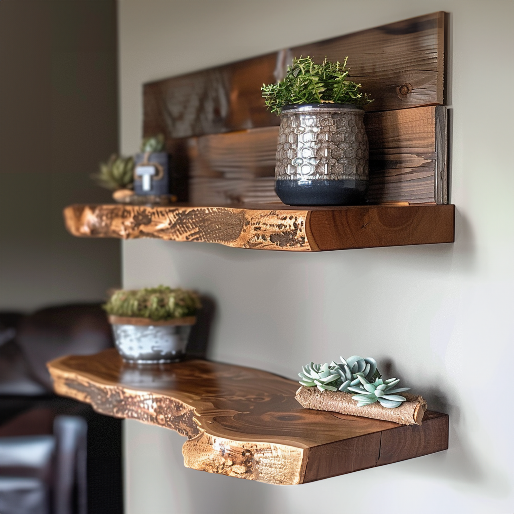 Live Edge Floating Shelf Unique Wall Decor SINLFL037