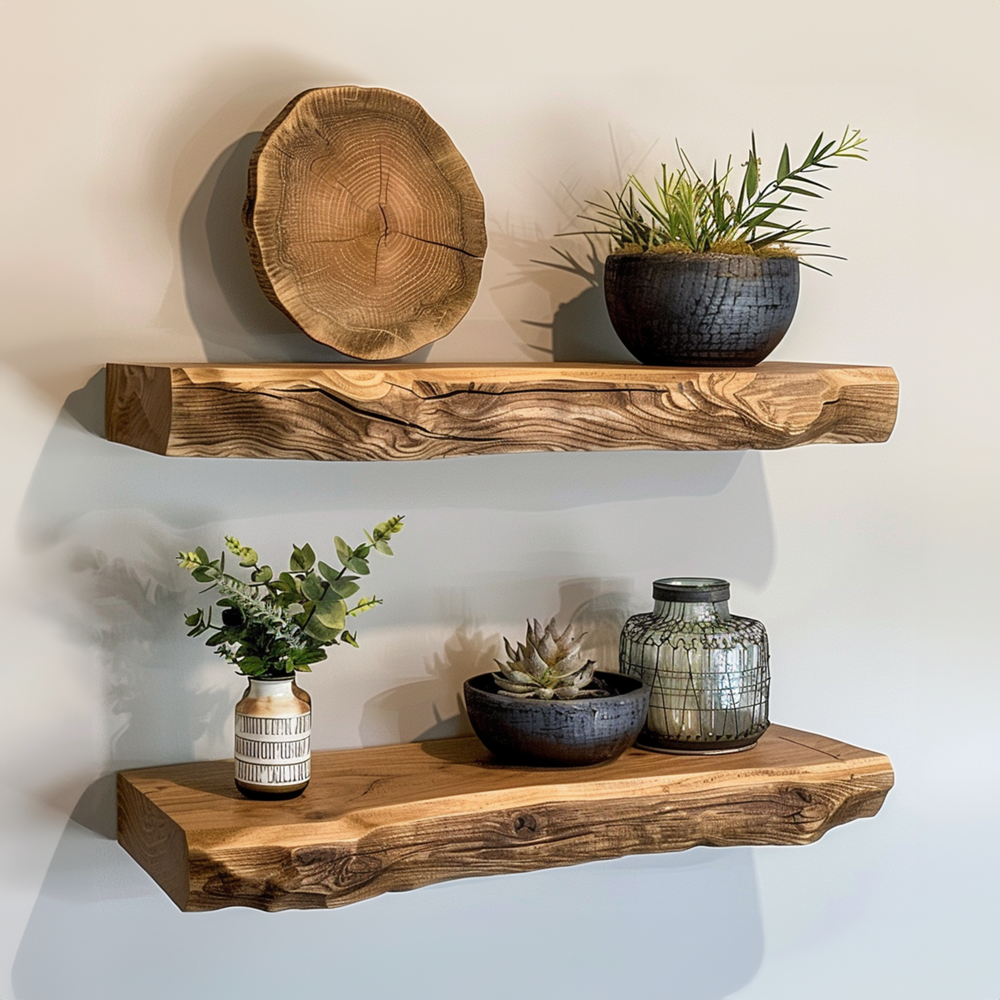 Rustic Floating Shelf Live Edge SINLFL023