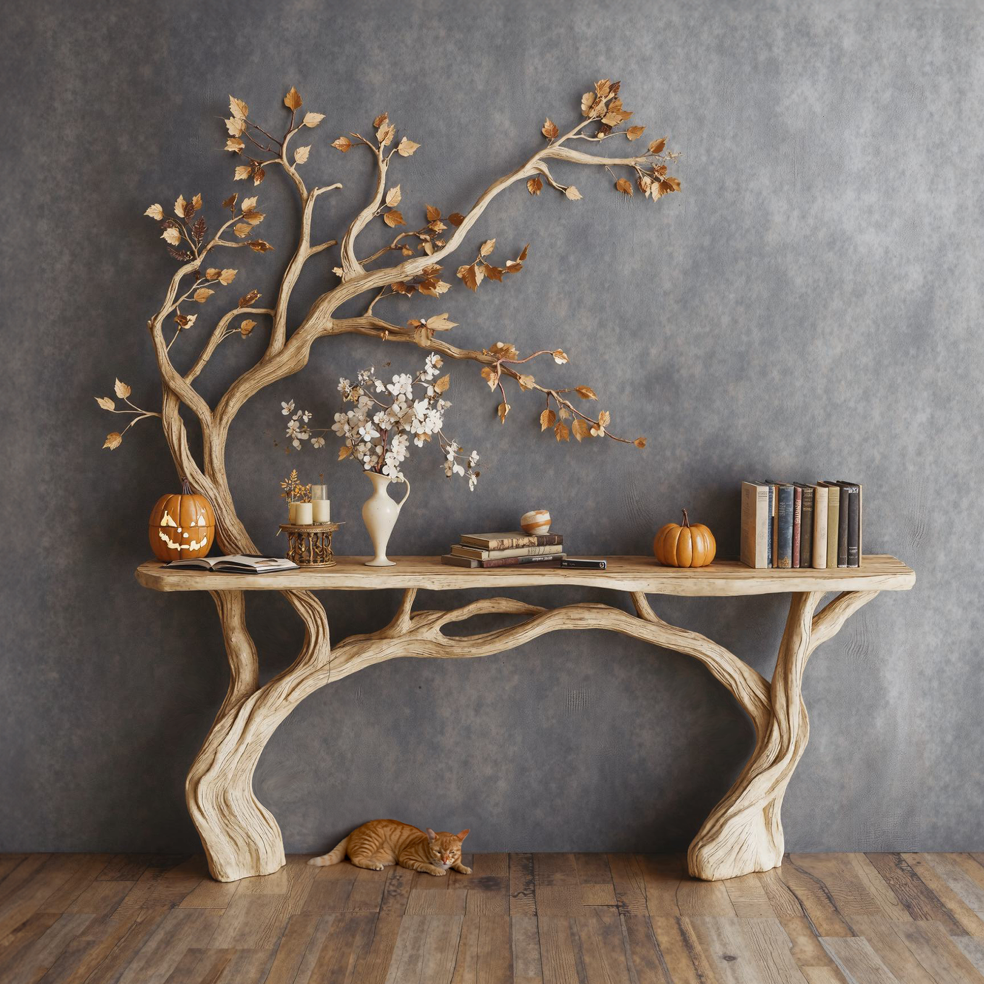 Driftwood Console Table Solid Wood Table Halloween Decor SINLHW003