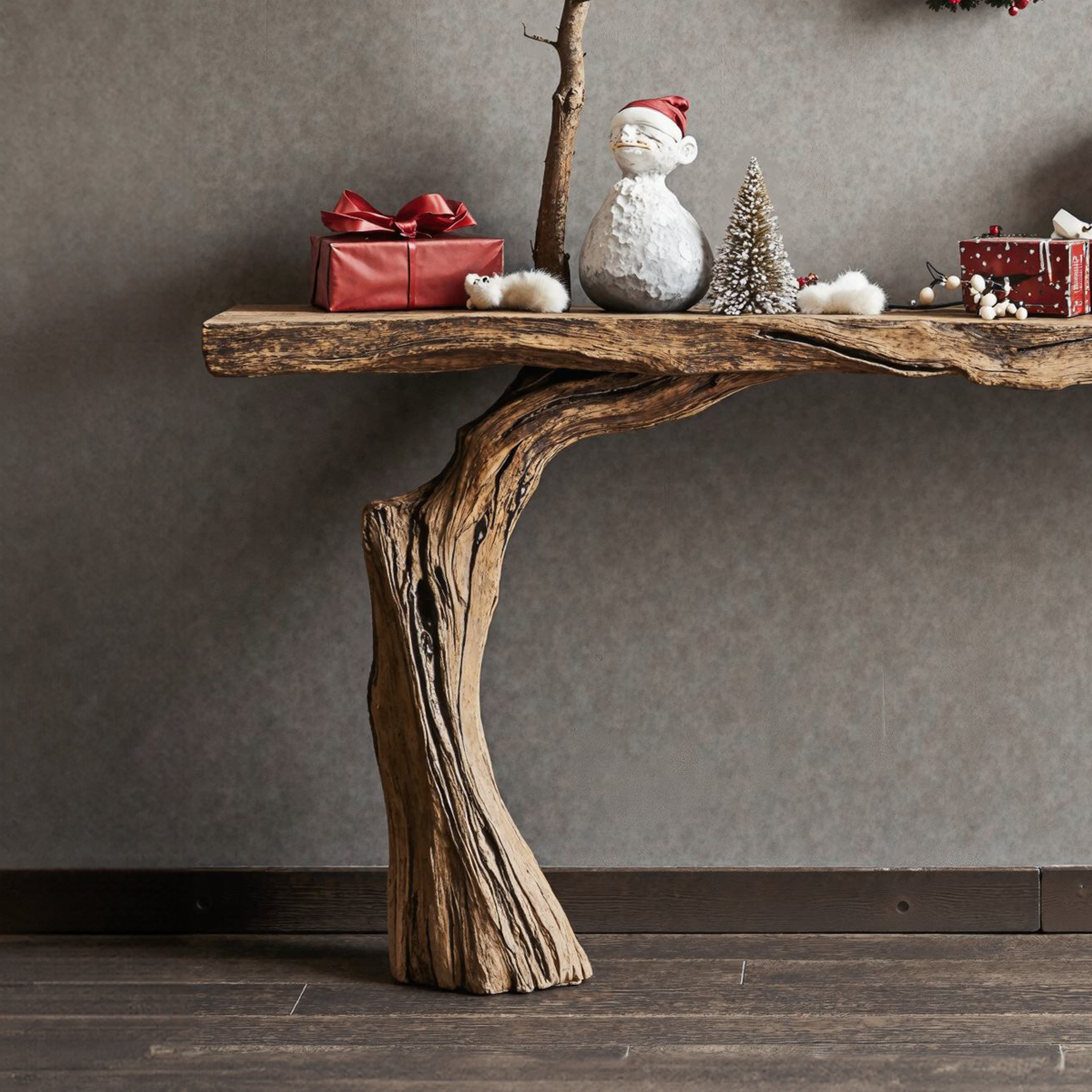 Wood Entryway Table Side Table Christmas Decor SILDTCSC047