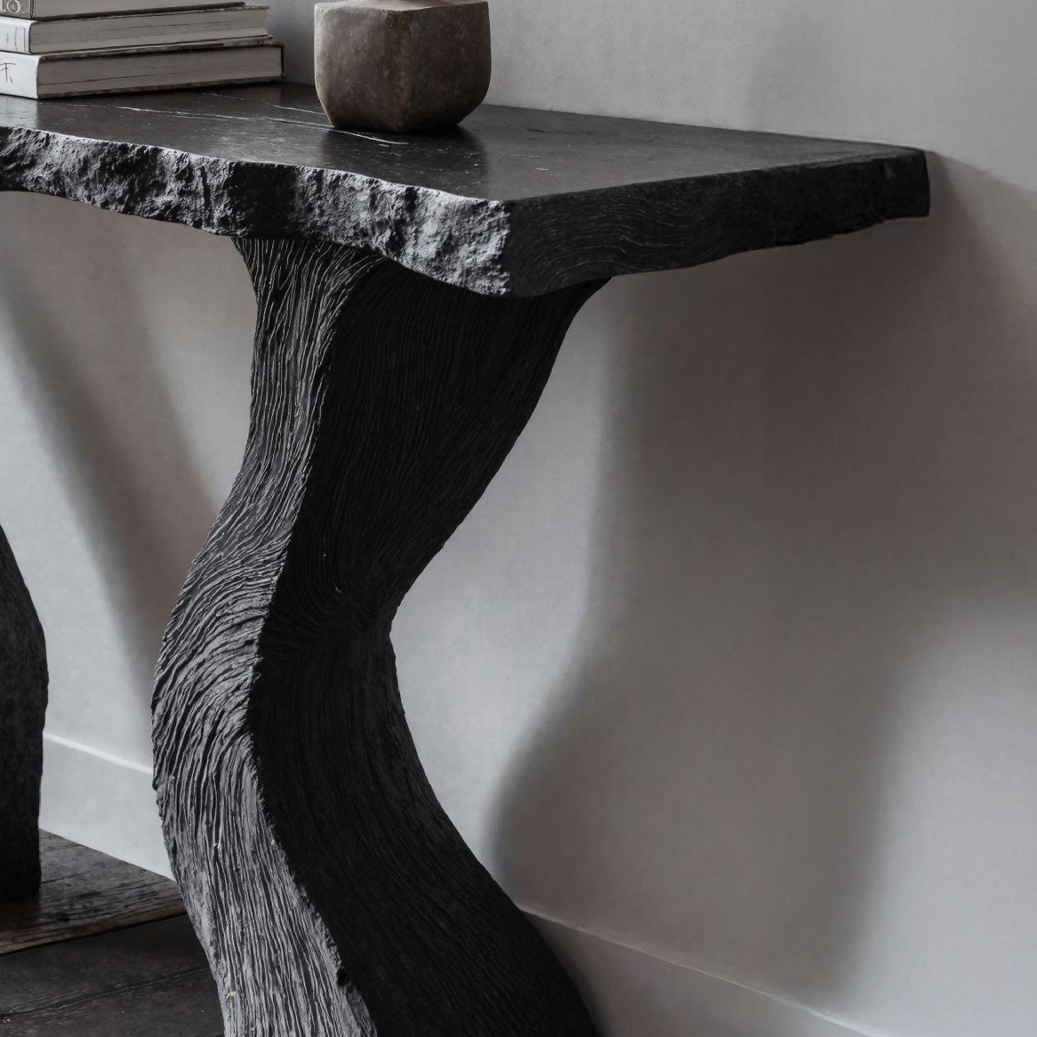 Handcrafted Black Wood Console Table For Entryways SILDTCS166