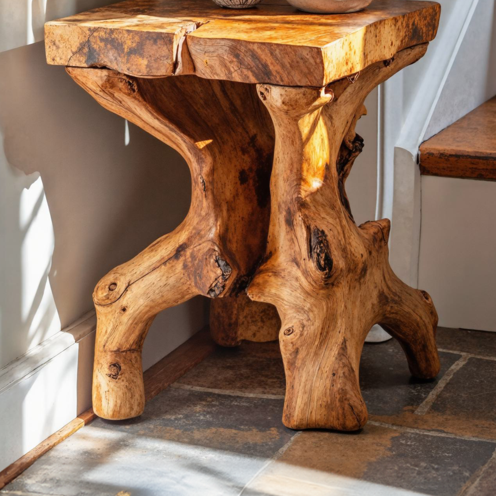 Farmhouse Wood End Table Live Edge End Table SILDTEN011