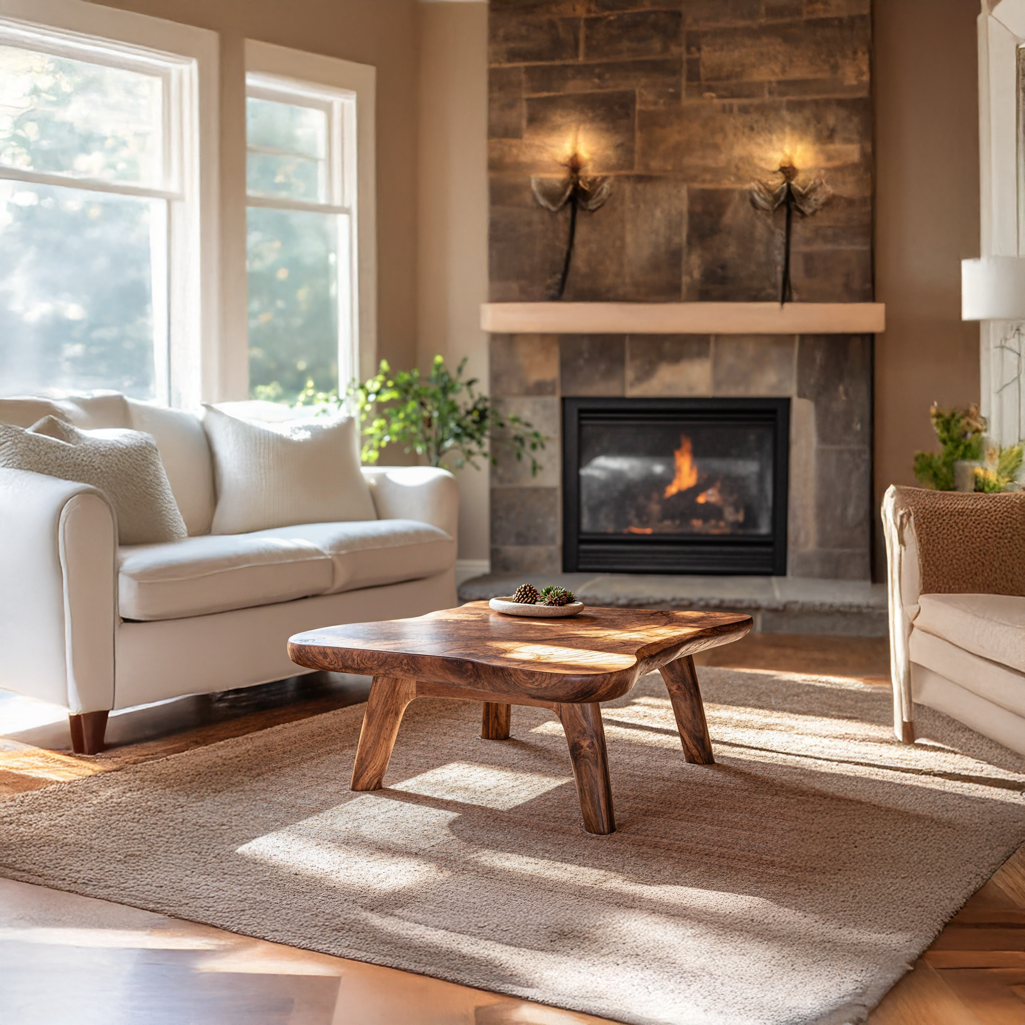 Natural Wood Coffee Table For Living Room SILDTCF085