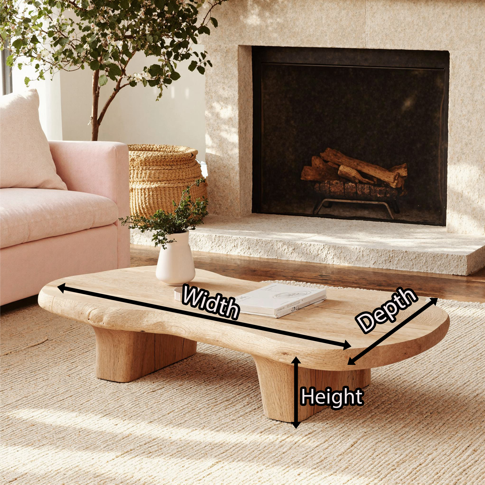 Natural Modern Wood Coffee Table Home Decor SILDTCF069