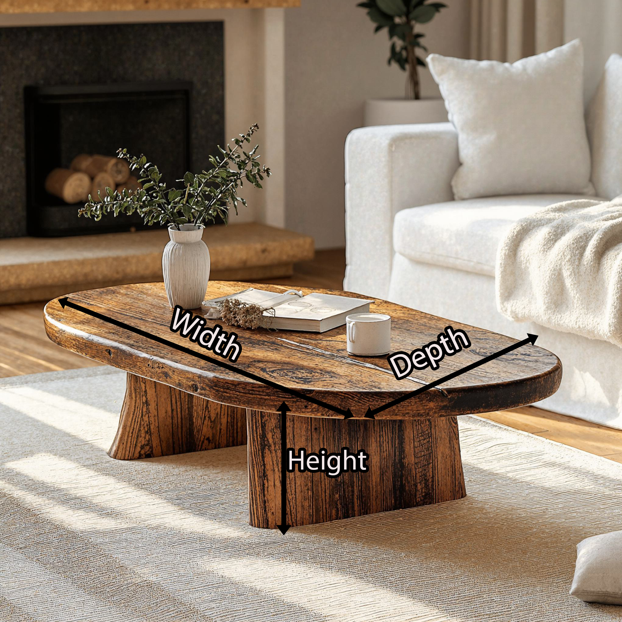 Rustic Wood Coffee Table Live Edge Table SILDTCF077