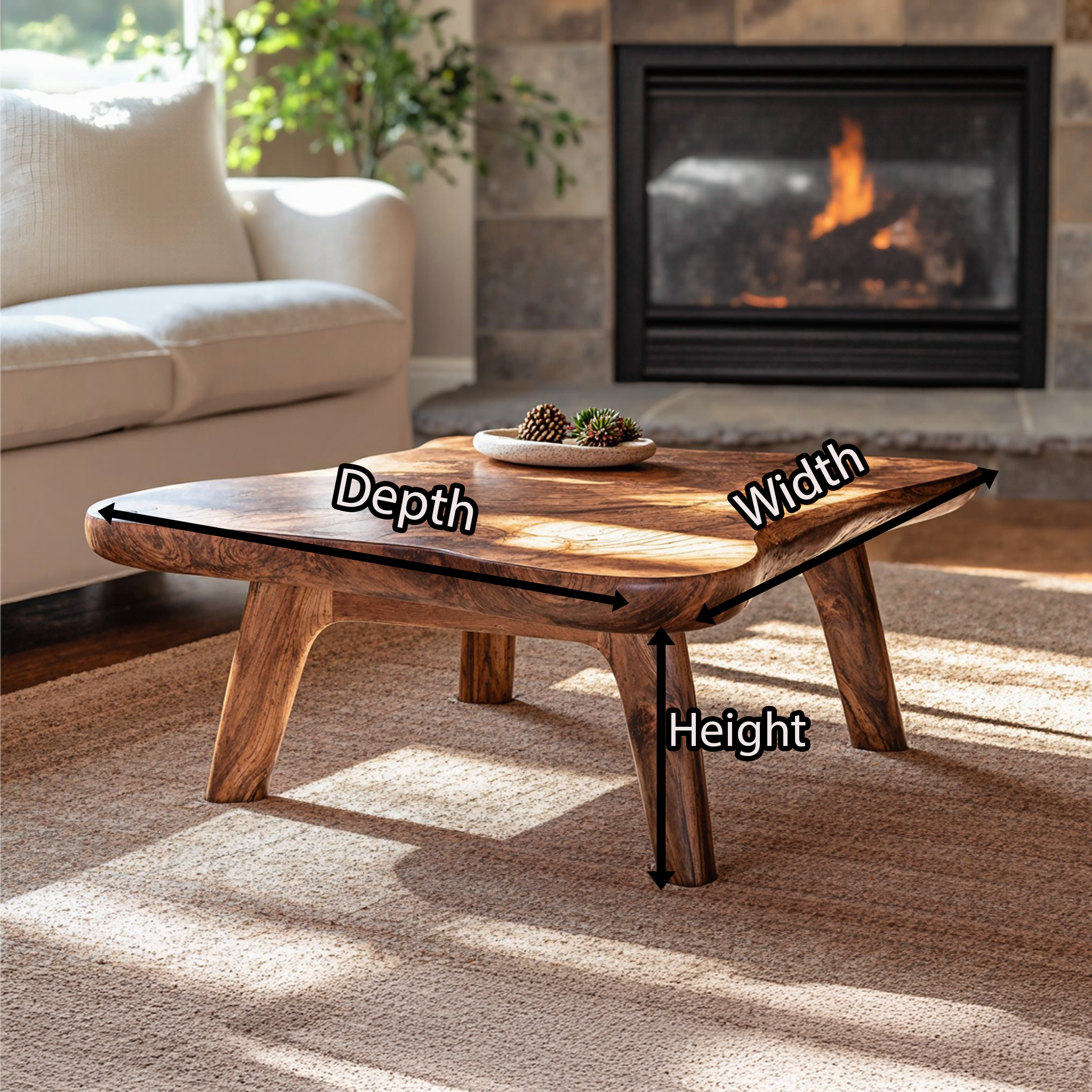 Natural Wood Coffee Table For Living Room SILDTCF085