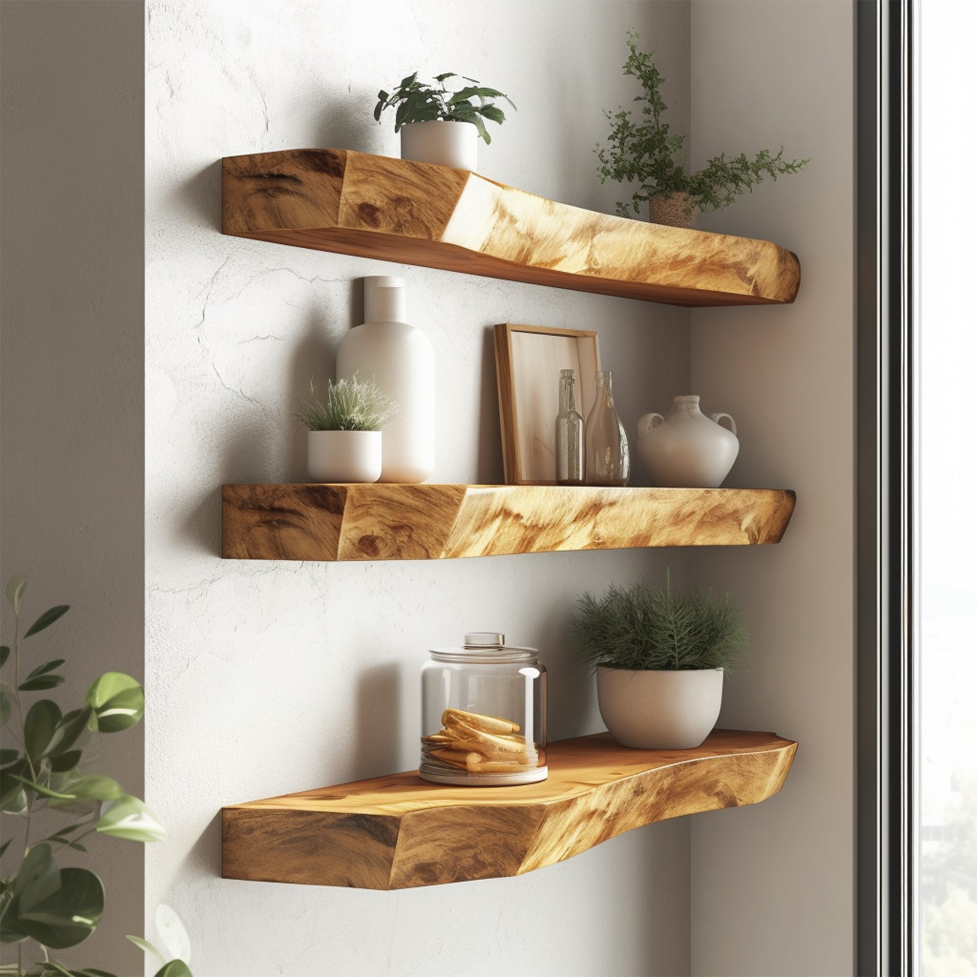 Live Edge Wall Shelves Floating Shelf Living Decor SILDTFL098