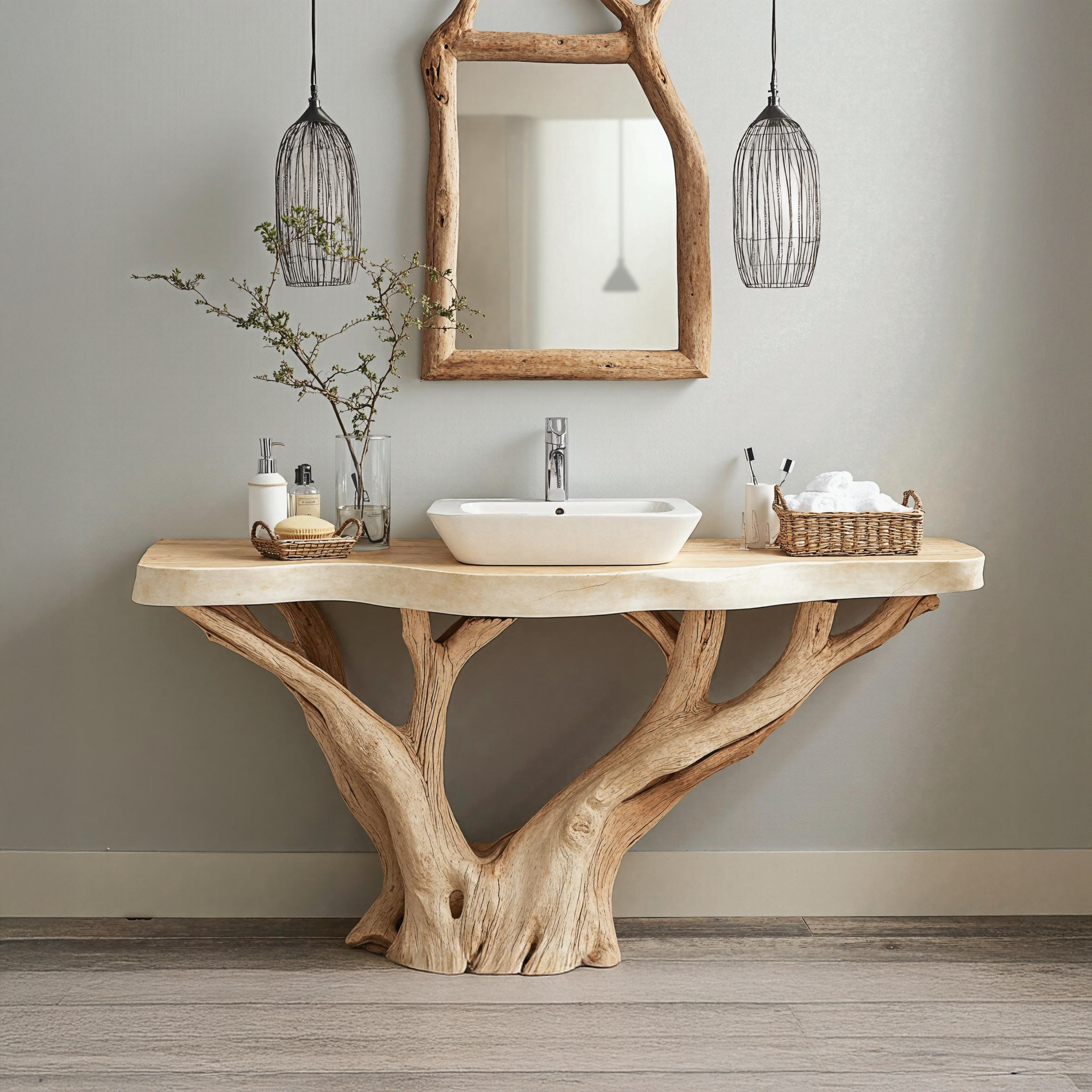 Transitional Natural Wood Bathroom Vanity For Timeless Home Interiors SILDTBRV149