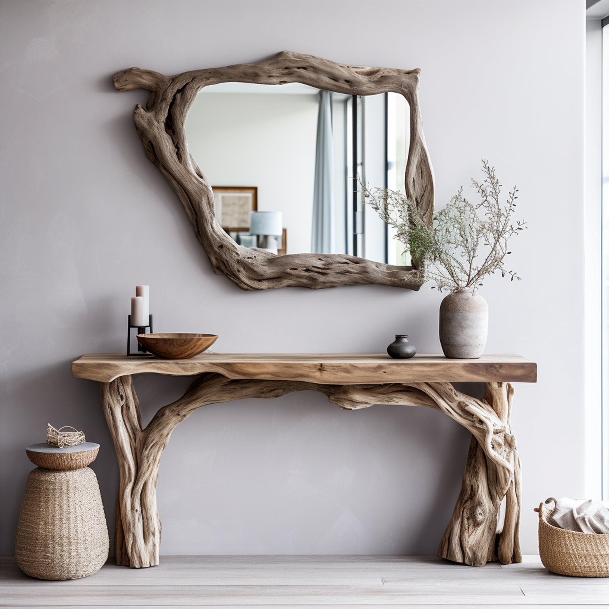 Floating Live Edge Console Table Handcraft CT11