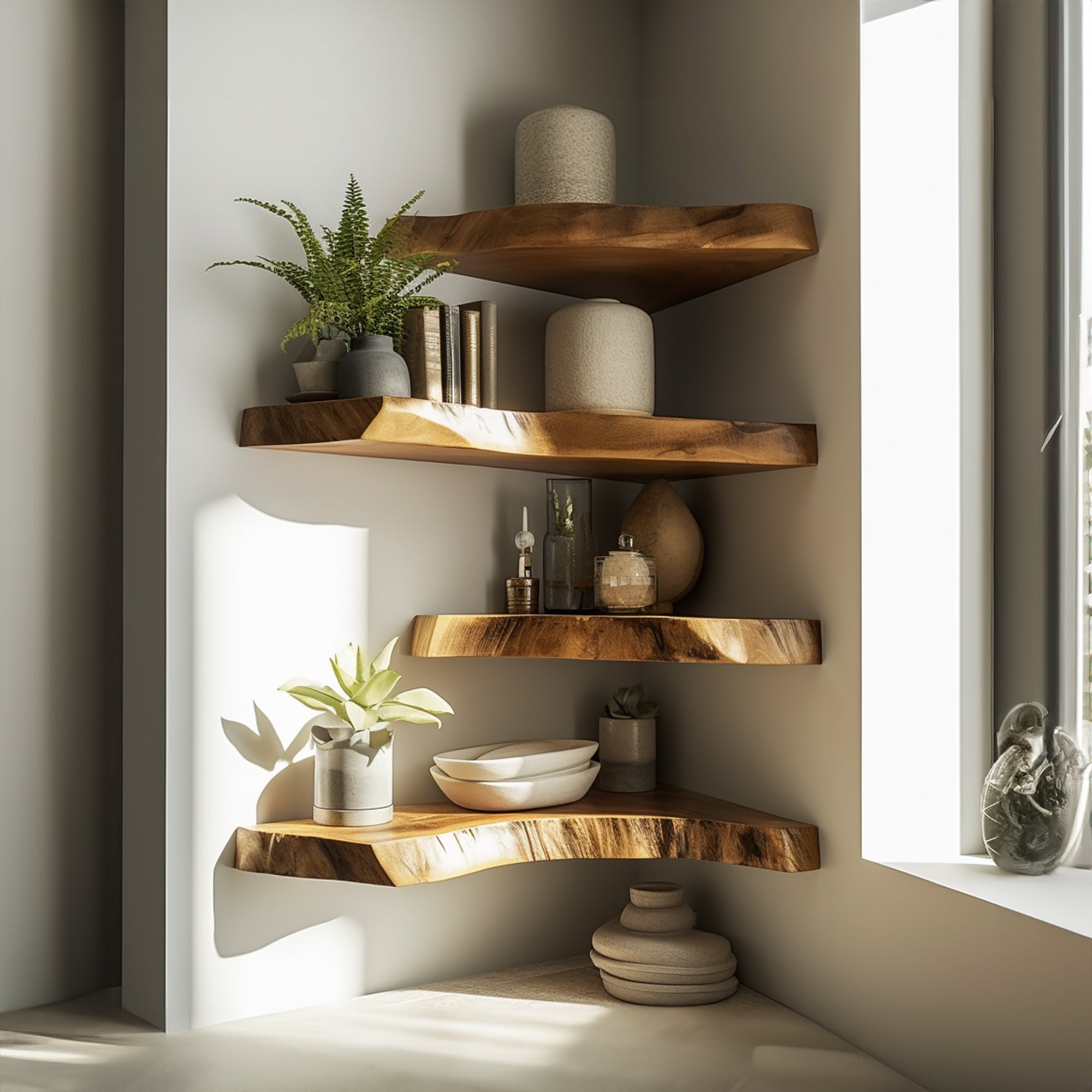 Floating Corner L Shelves Decor SILDTFL039