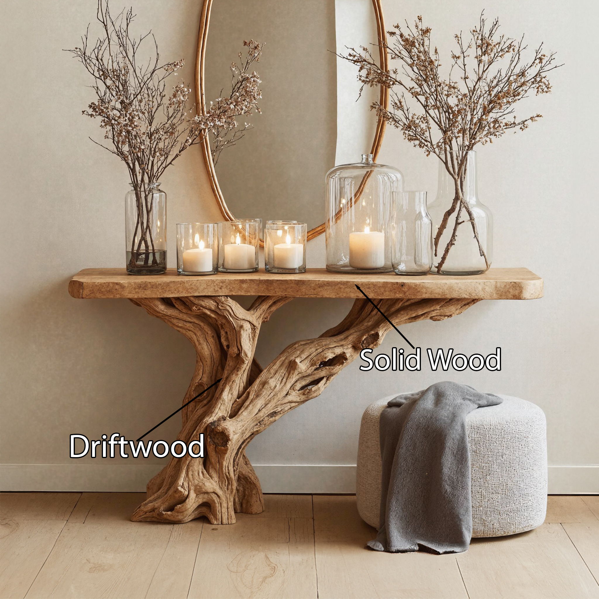 Narrow Christmas Floating Console Table Wooden SILDTCSC007