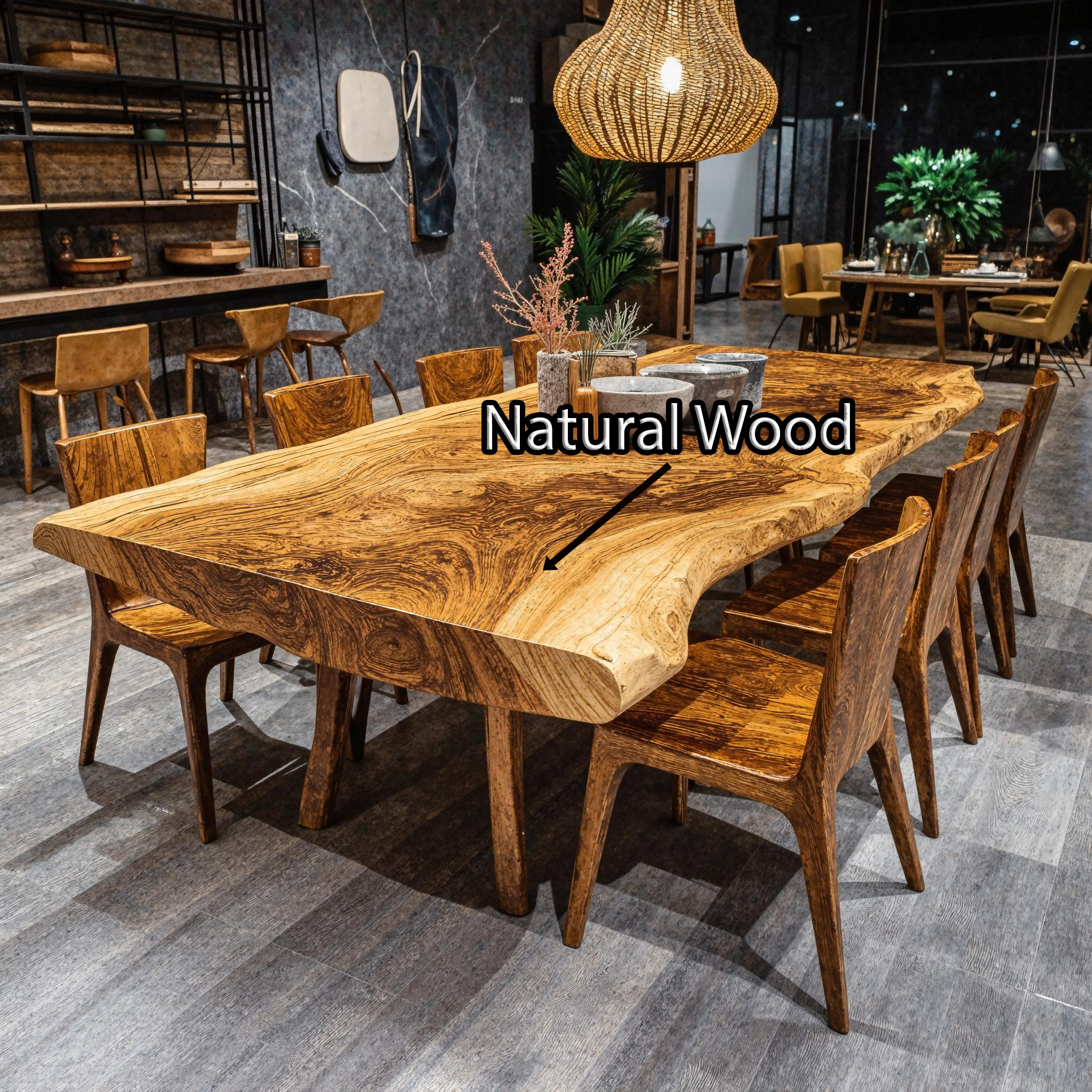 Modern Hardwood Dining Table For Spacious Dining Room SILDTDN005