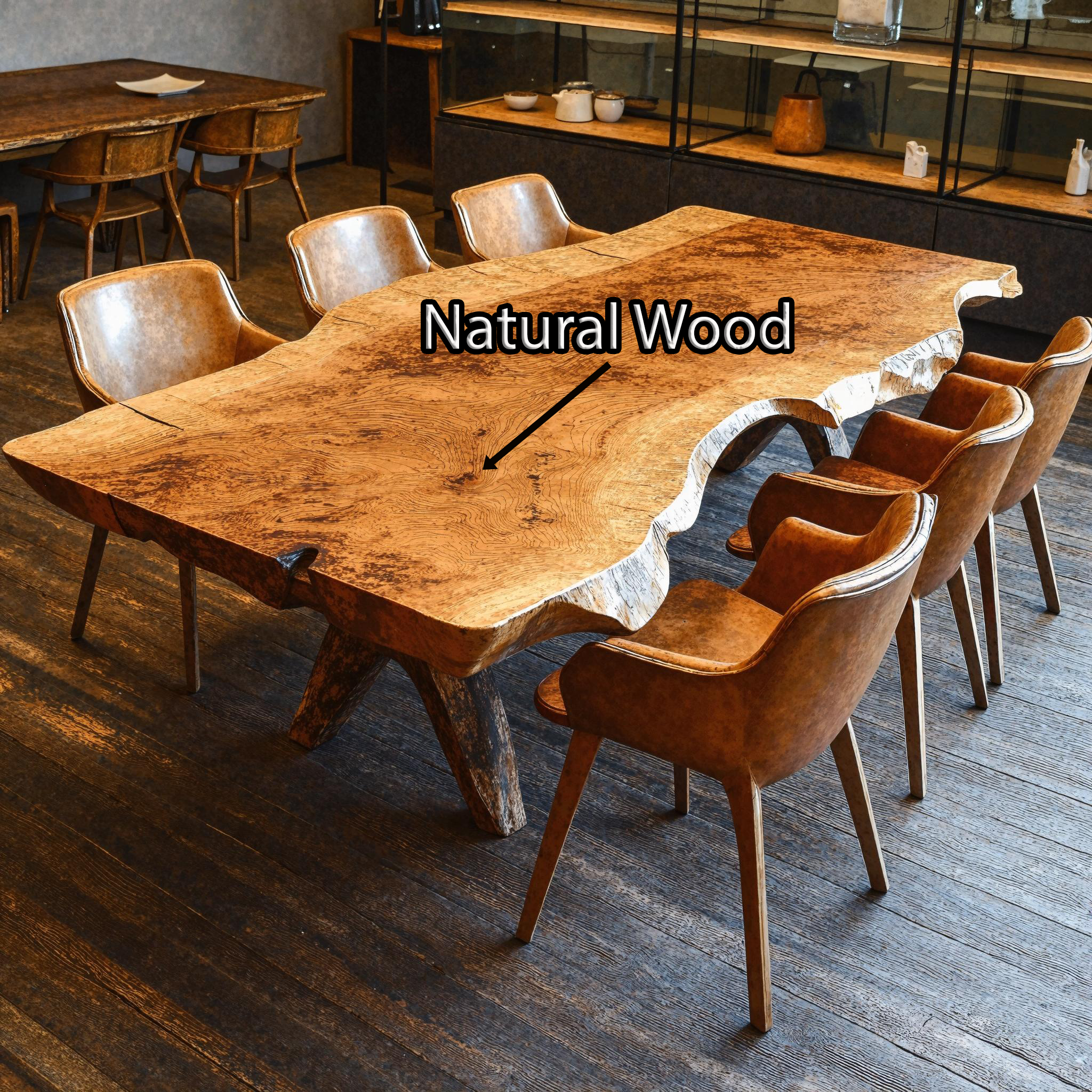 Modern Natural Wood Dining Table For Luxe Dining Room SILDTDN011