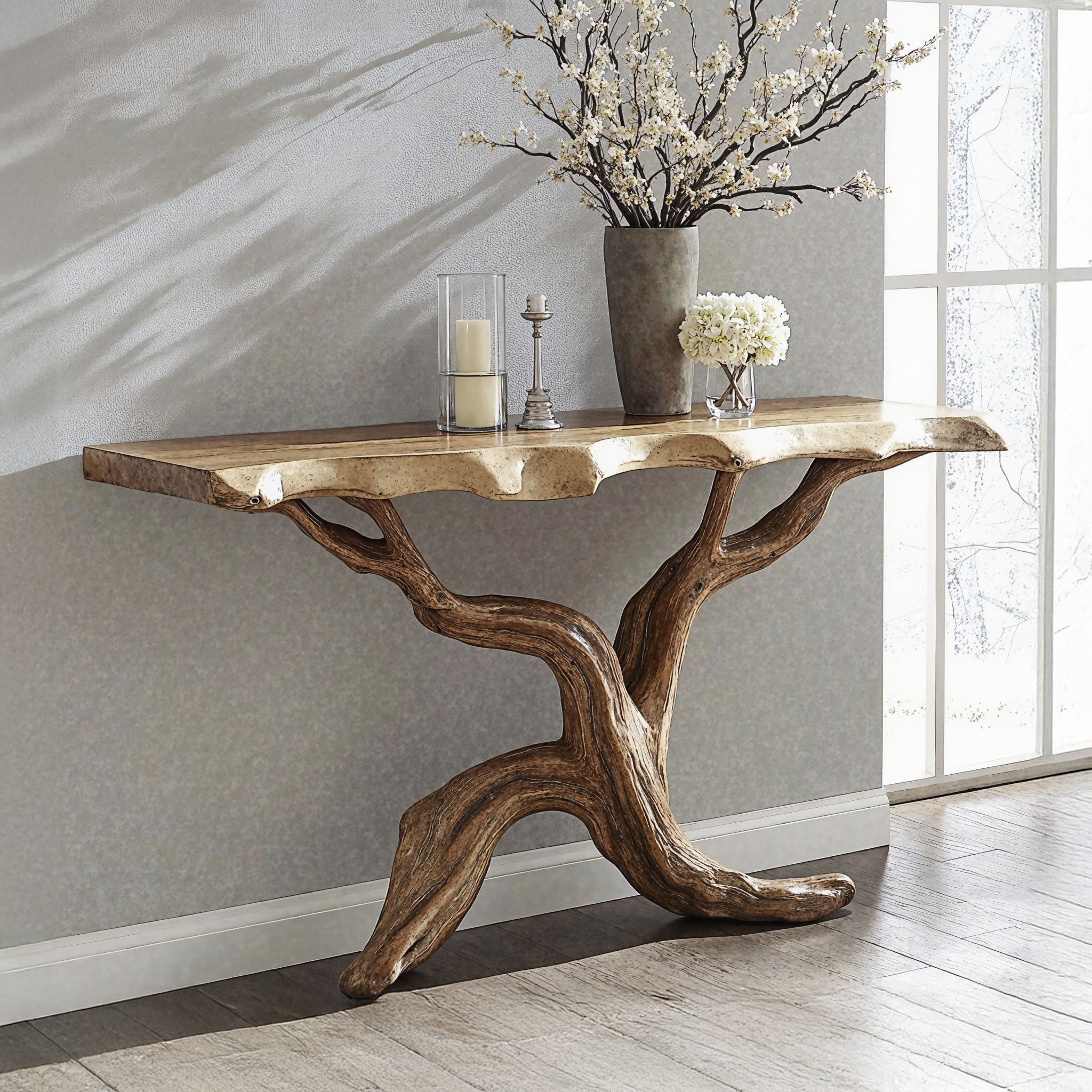 Natural Wood Console Table For Serene Bedroom Decor SILDTCS159