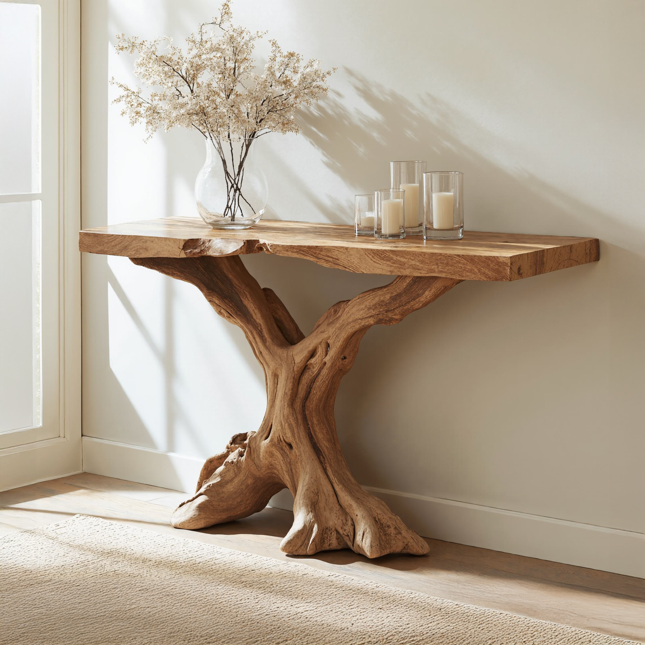 Handcrafted Wood Console Table For Cozy Farmhouse Interiors SILDTCS155