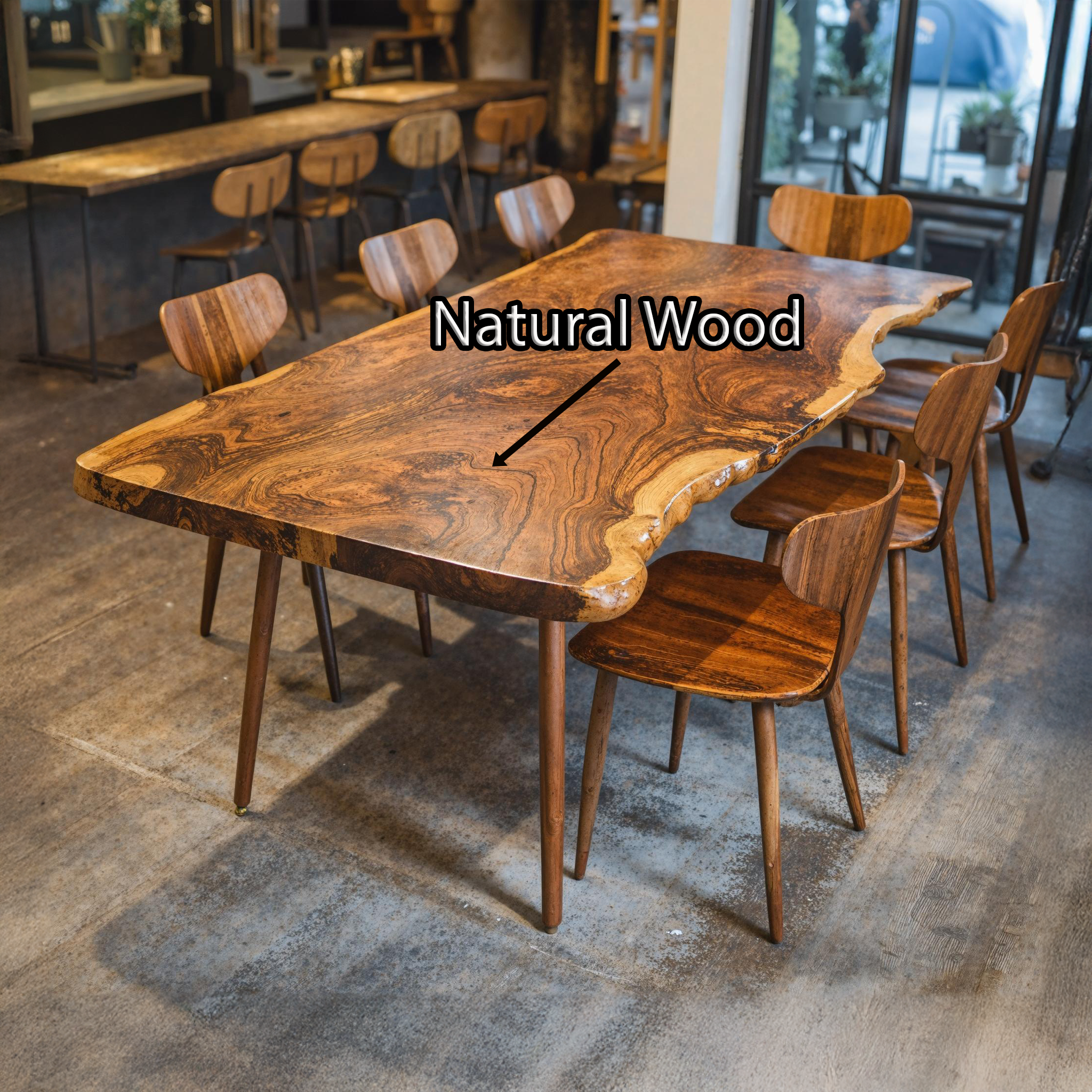 Contemporary Large Wooden Dining Table For Open Dining Area SILDTDN009