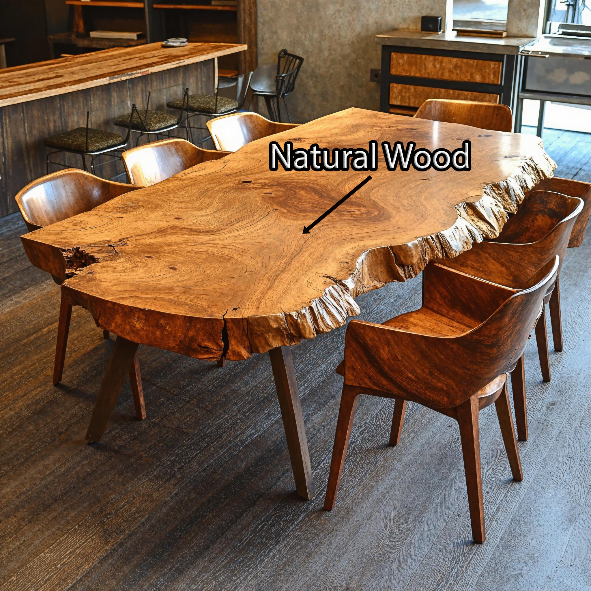 Farmhouse Natural Wood Dining Table For Cozy Dining Room SILDTDN001