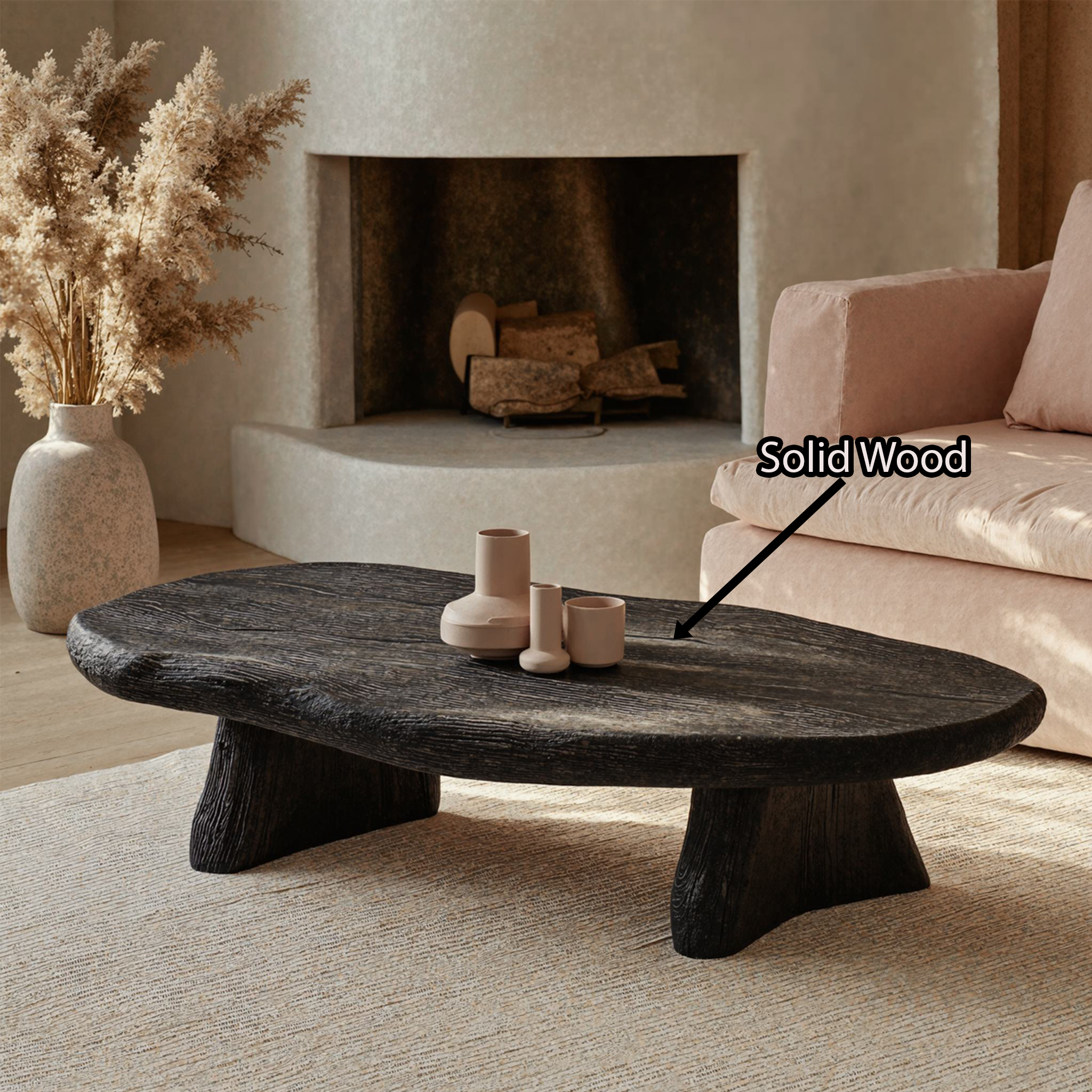 Black Modern Wood Coffee Table Home Decor SILDTCF068