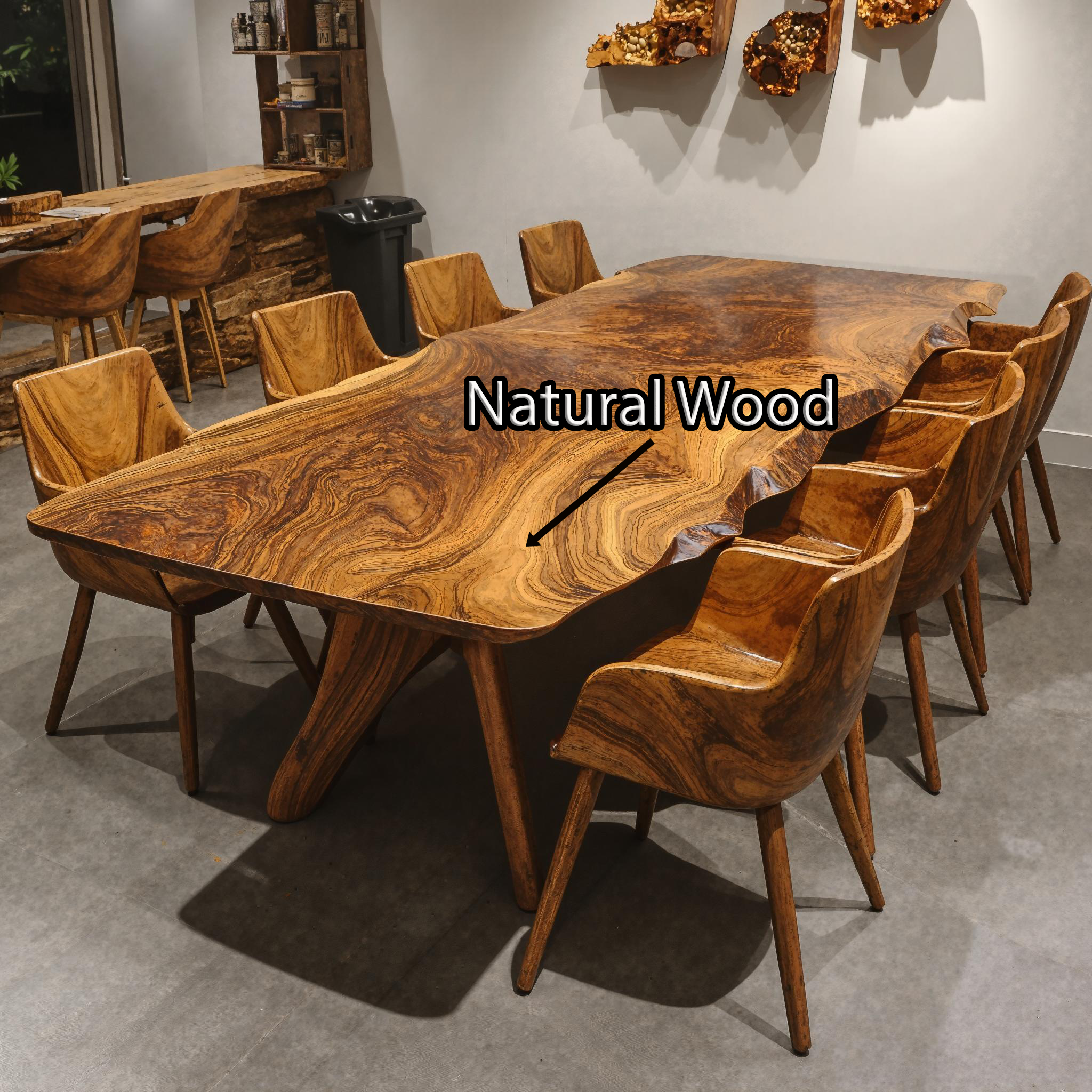 Vintage Natural Wood Dining Table For Rustic Dining Room SILDTDN004