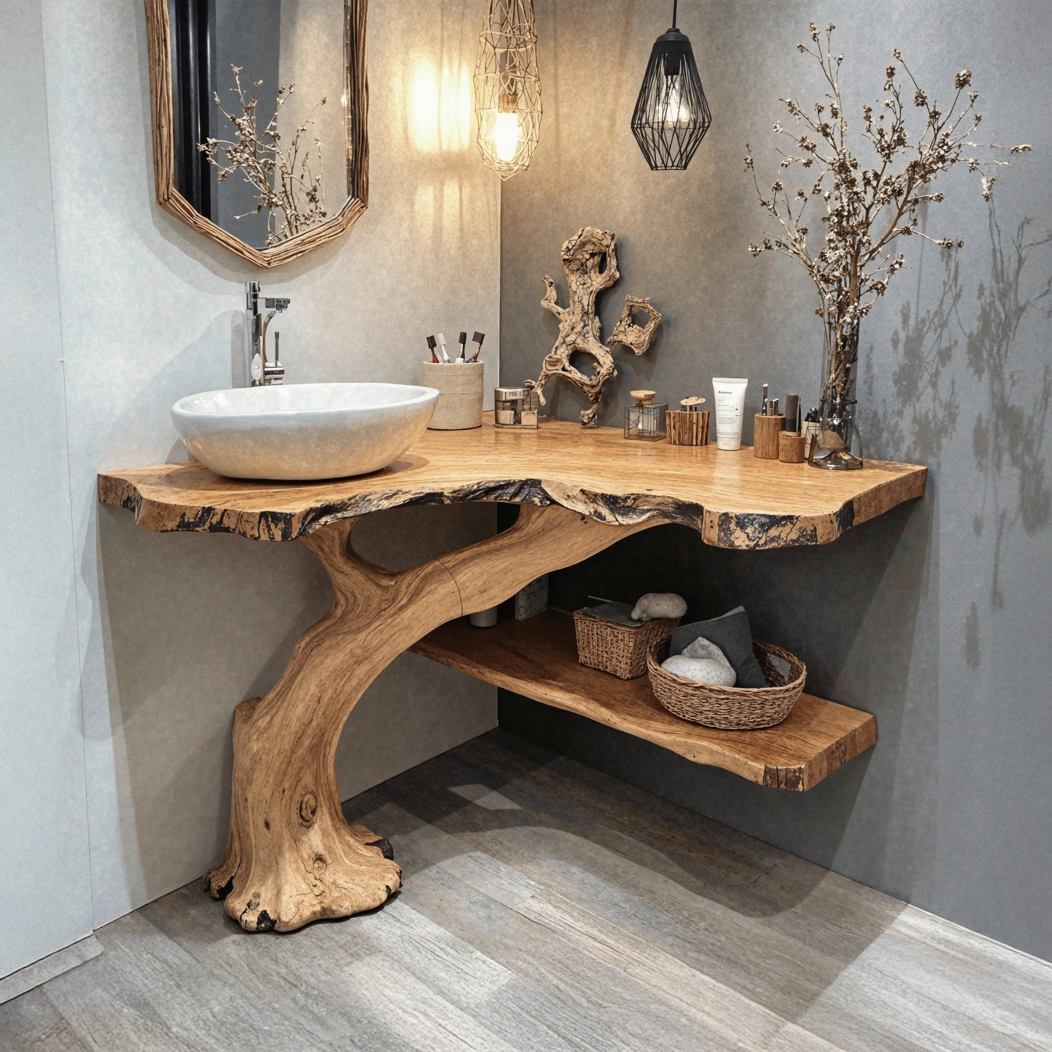 Traditional Wood Corner Bathroom Vanity For Timeless Elegance SILDTBRV164