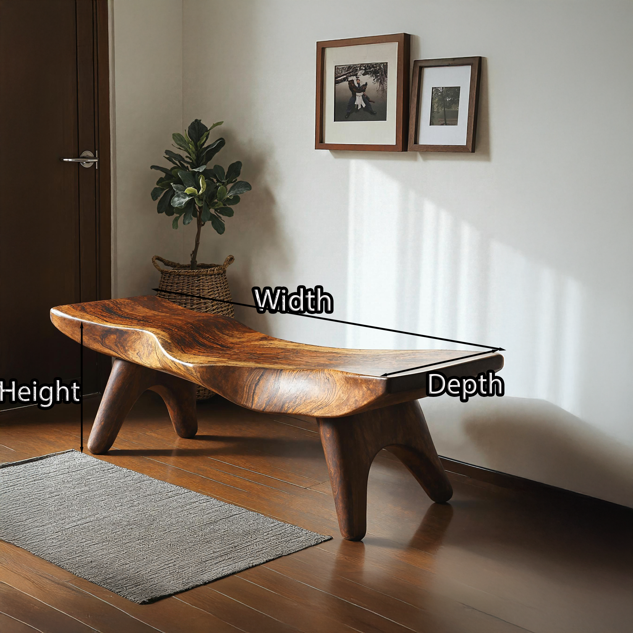 Trendy Wood Bench With Natural Finish For Modern Living SILDTWB015