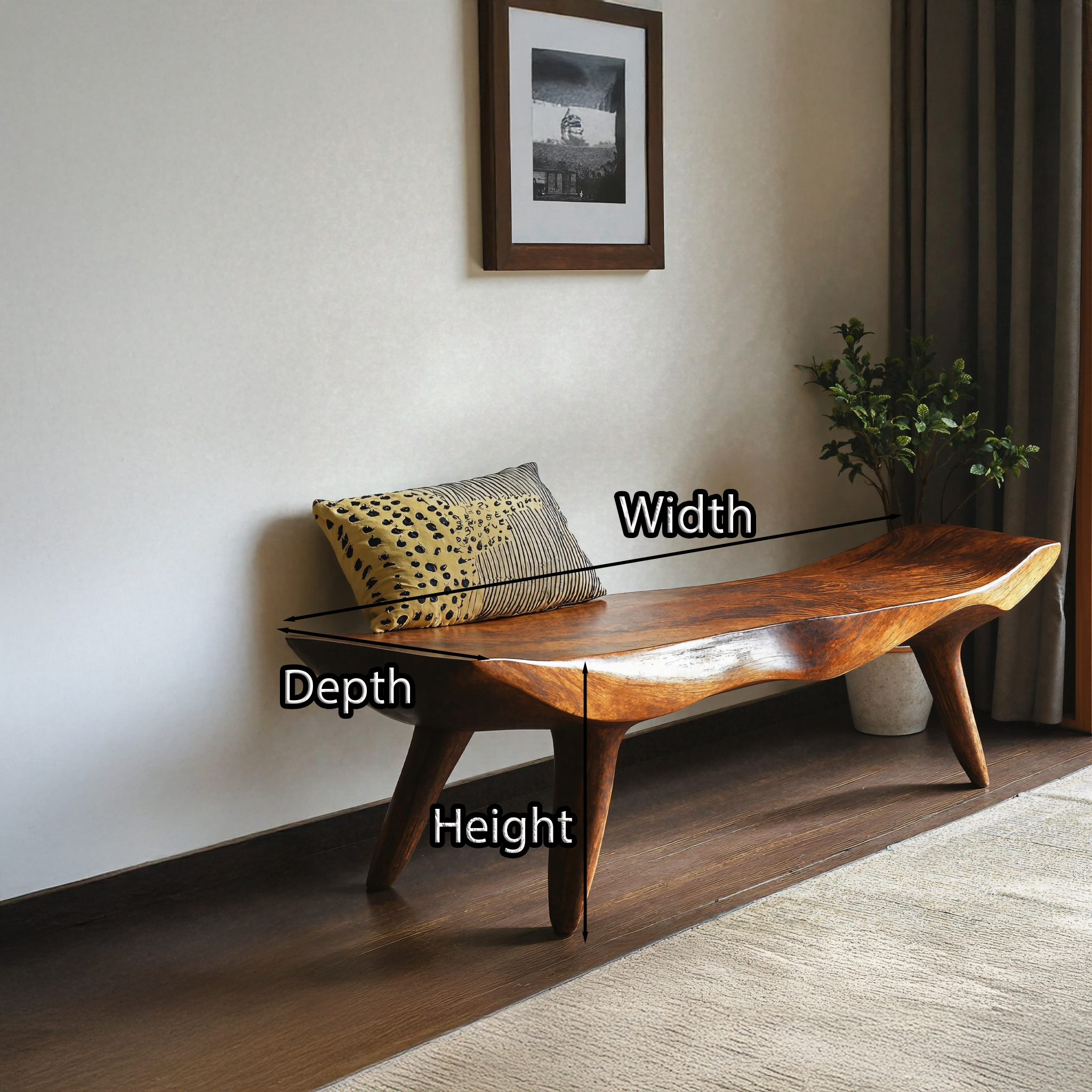 Modern Handcrafted Wood Bench For Stylish Home Décor SILDTWB016