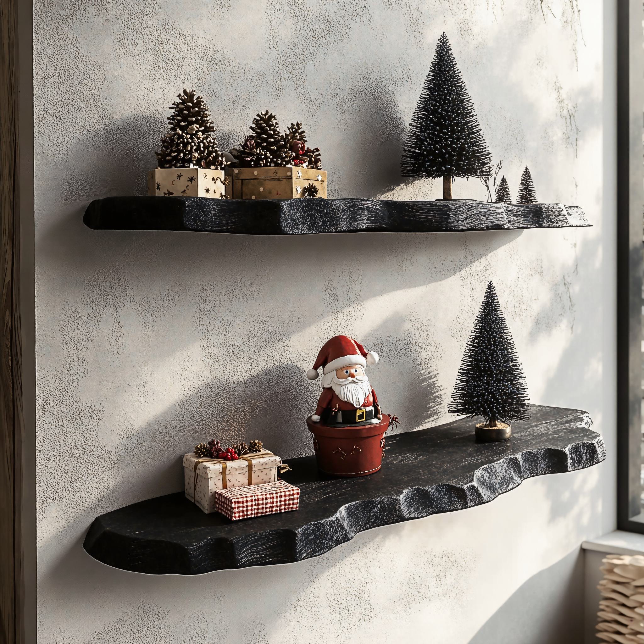 Black Floating Shelf Live Edge Xmas Floating Shelf Plans SINLCM011