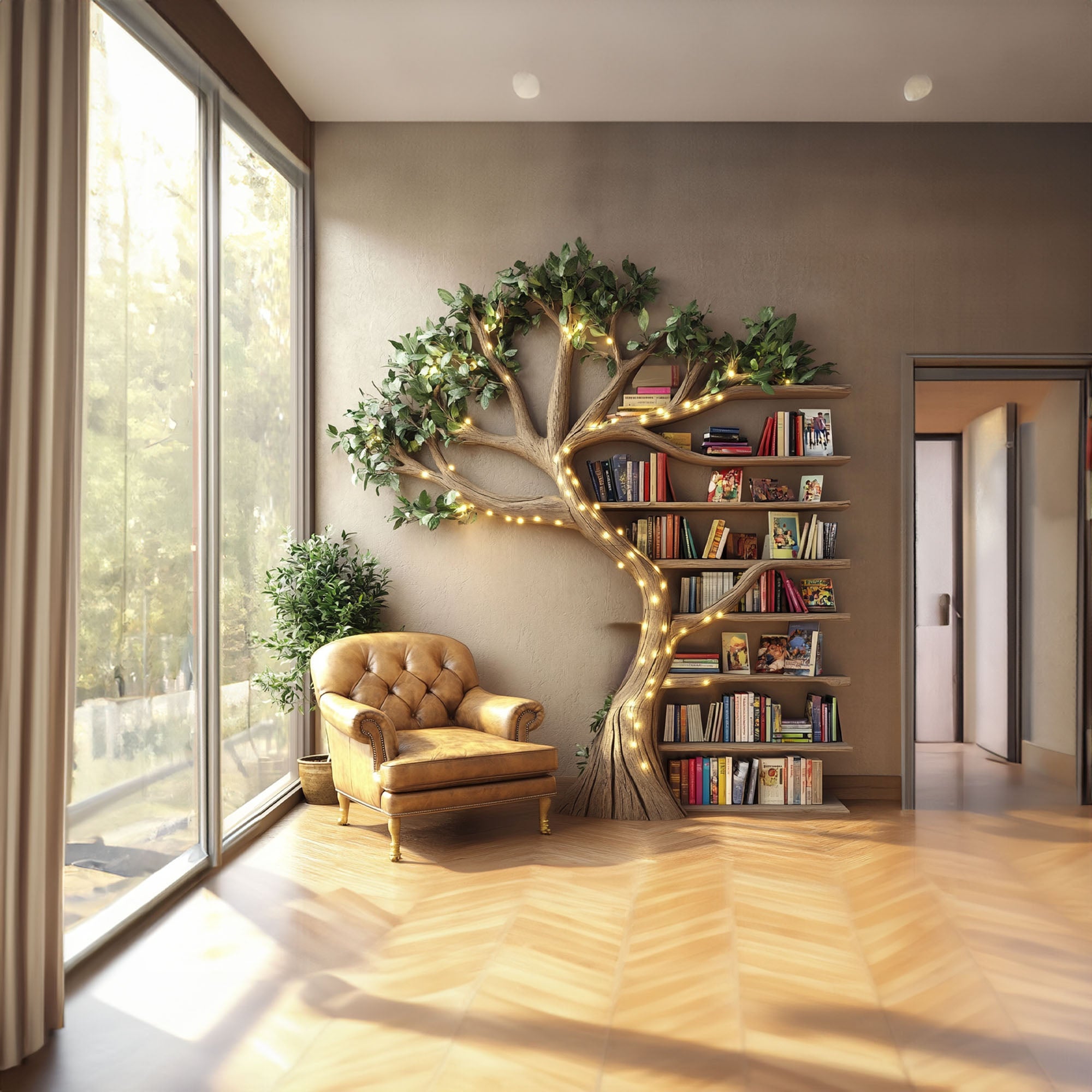 Tree Branch Bookshelf Floating Bookshelf Living Room SINLTB118