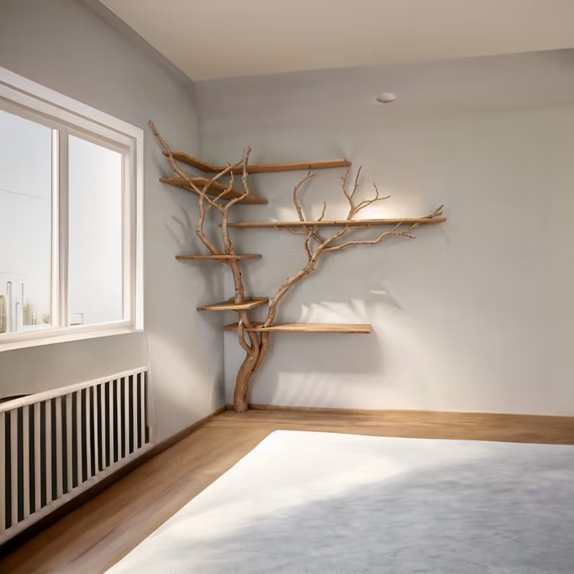 Tree Bookshelf Driftwood Branch Wall Mount SINLTB017