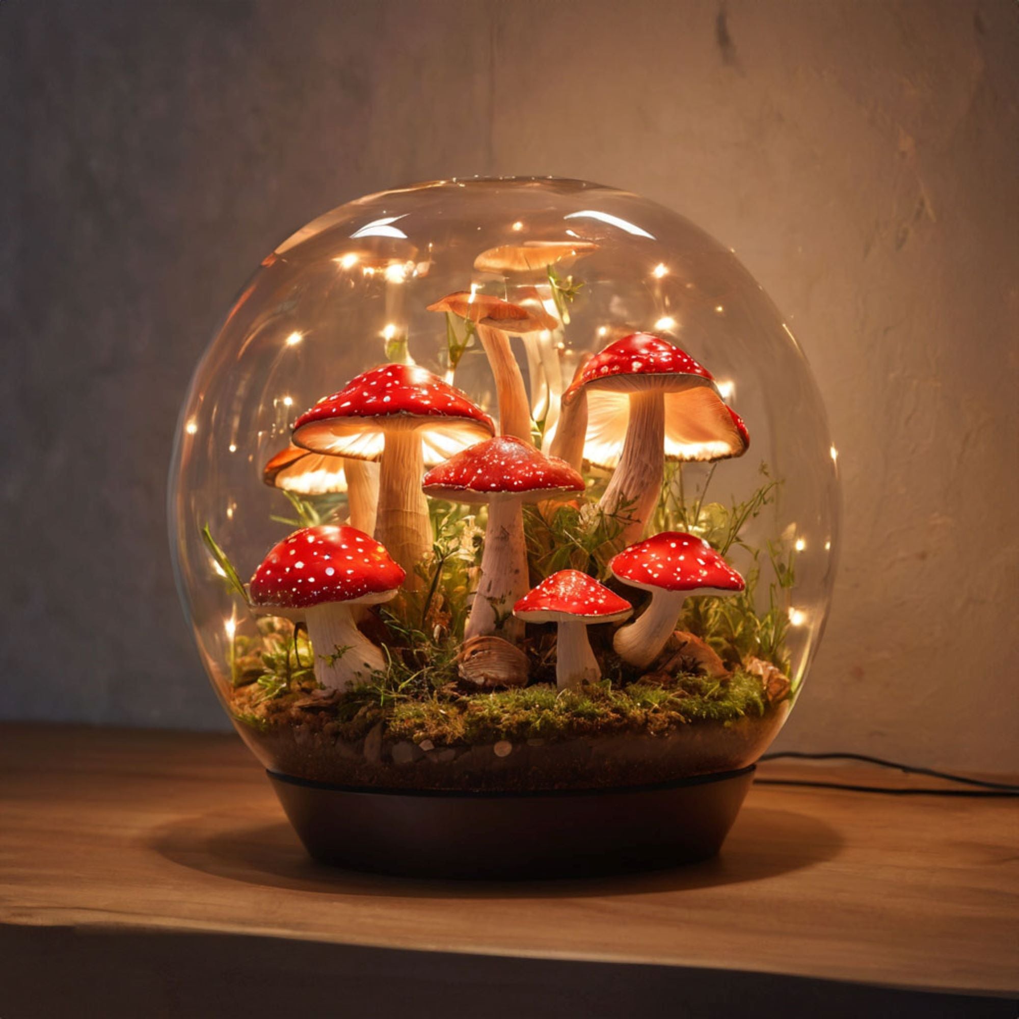 Glass Mushroom Table Lamp Decor SILDTMR019