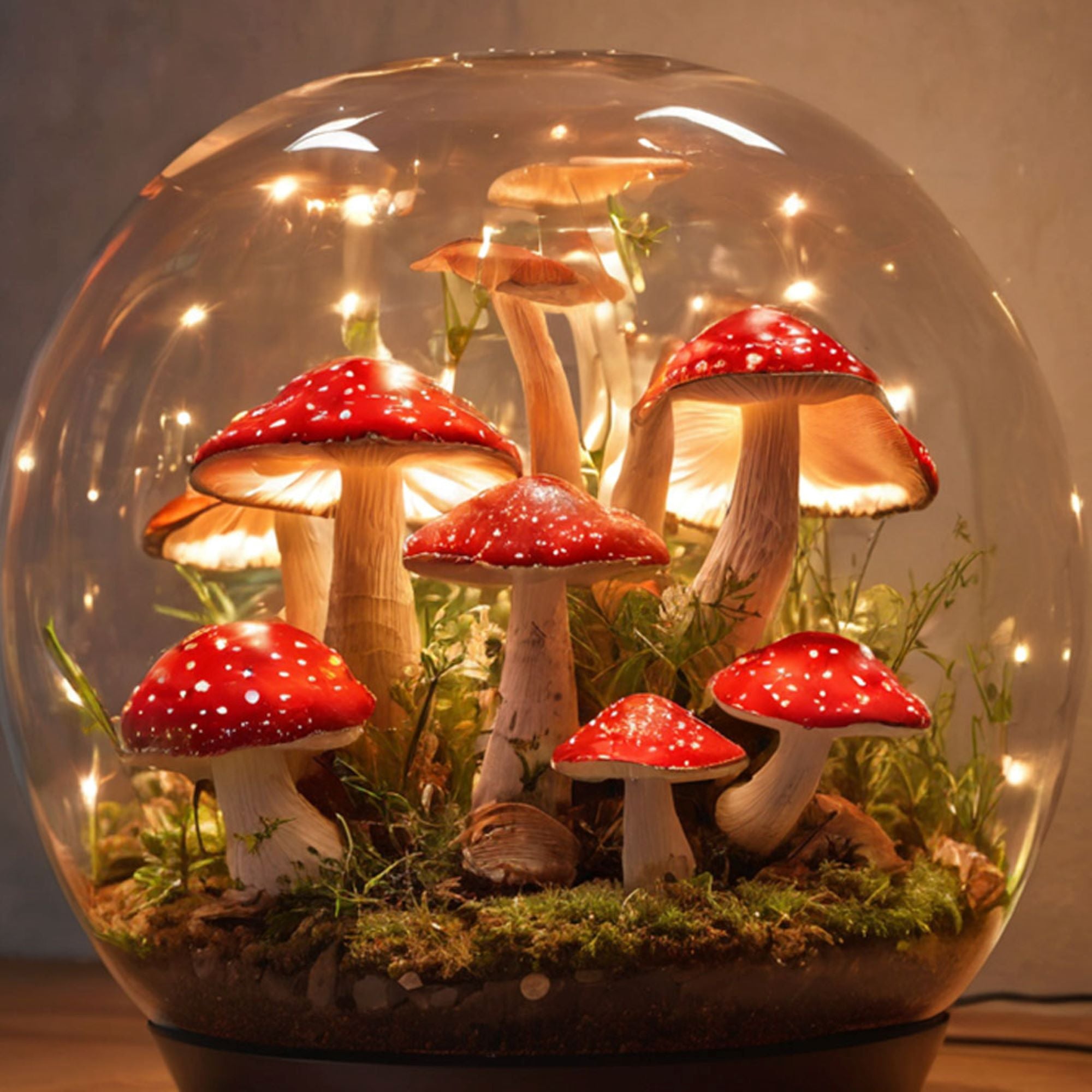 Glass Mushroom Table Lamp Decor SILDTMR019