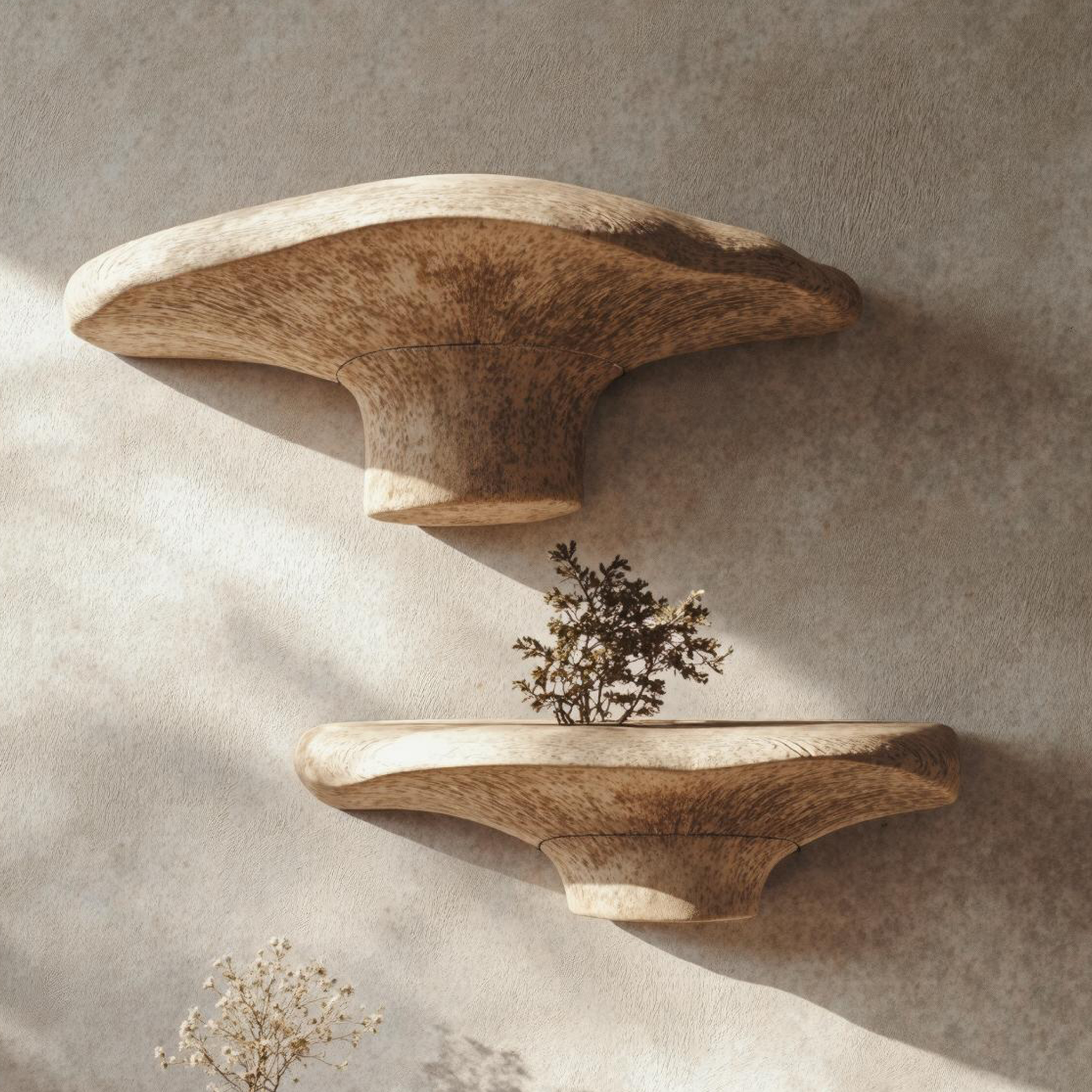 Customizable Wooden Mushroom Shelf For Home Styling SILDTMR007