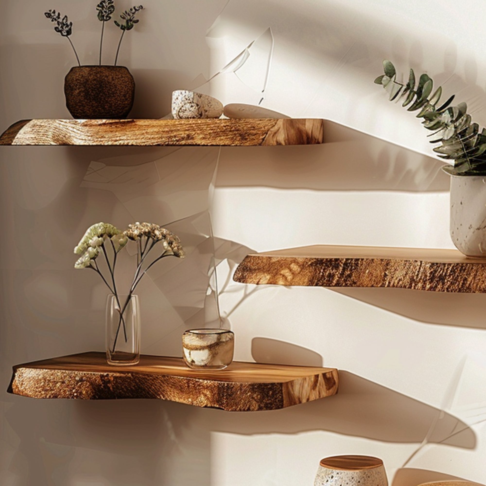 Wooden Floating Shelf Live Edge Shelves Living Decor SILDTFL090