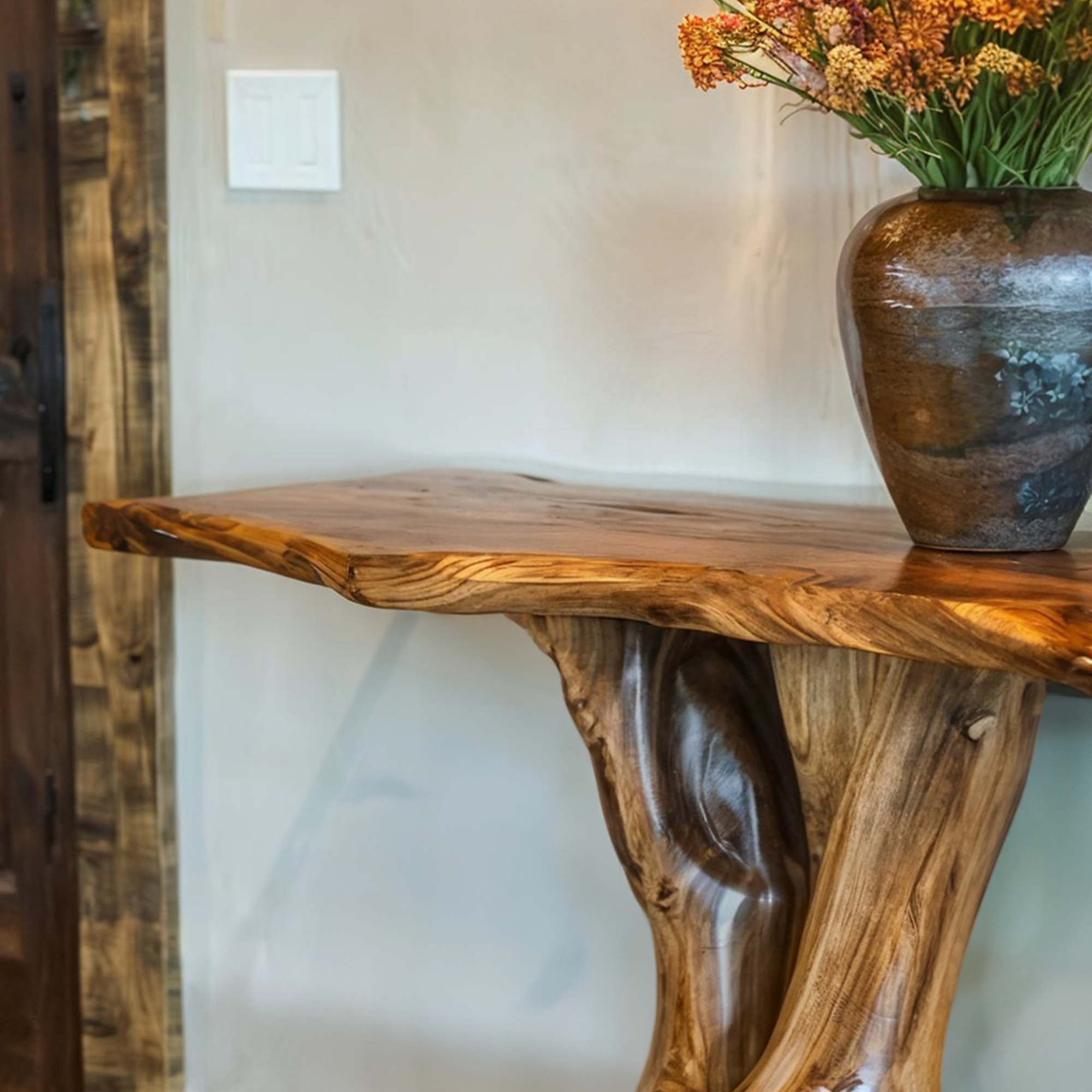 Rustic Side Table Wood Console Table SINLCS027