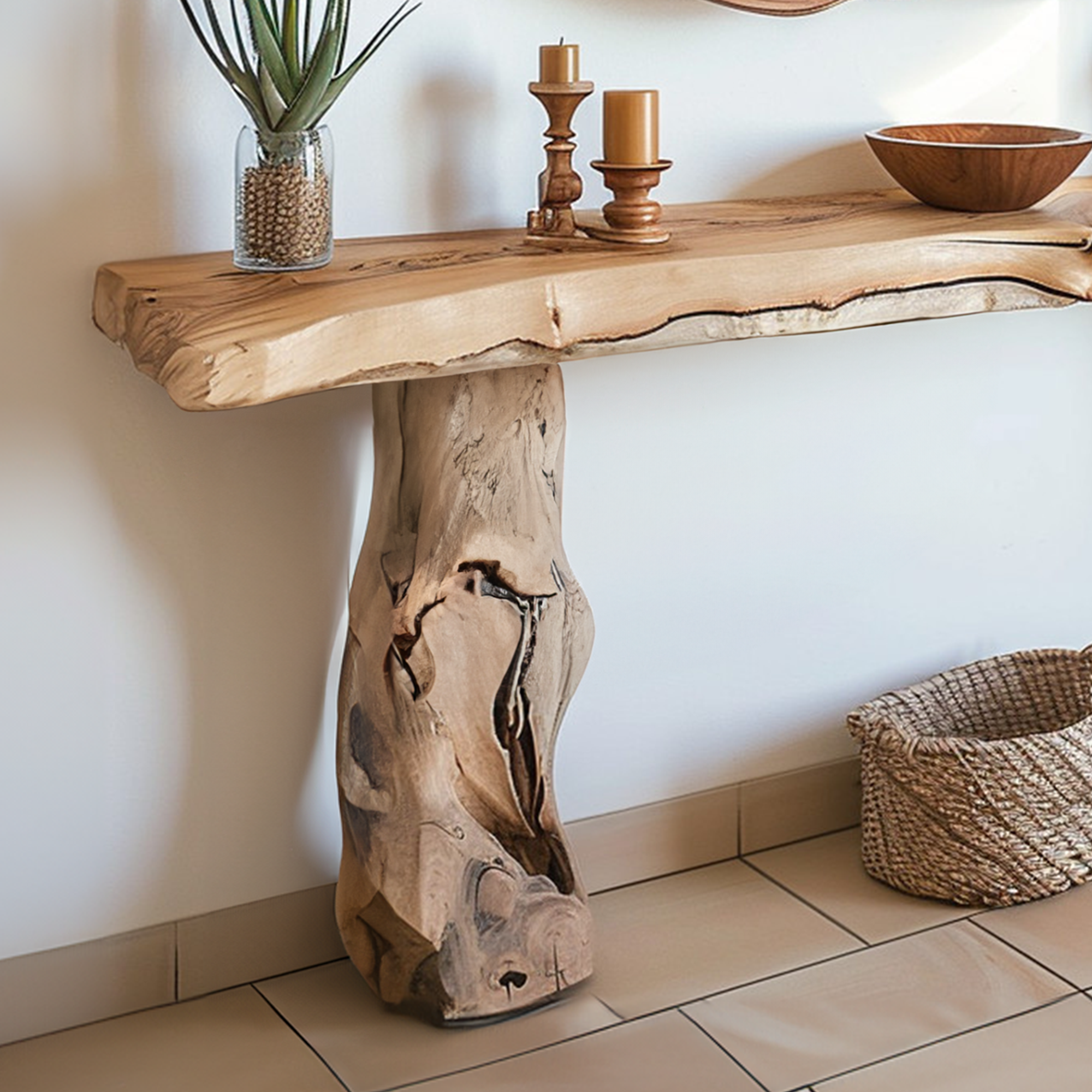 Live Edge Table Reclaimed Wood Console Table SINLCS011