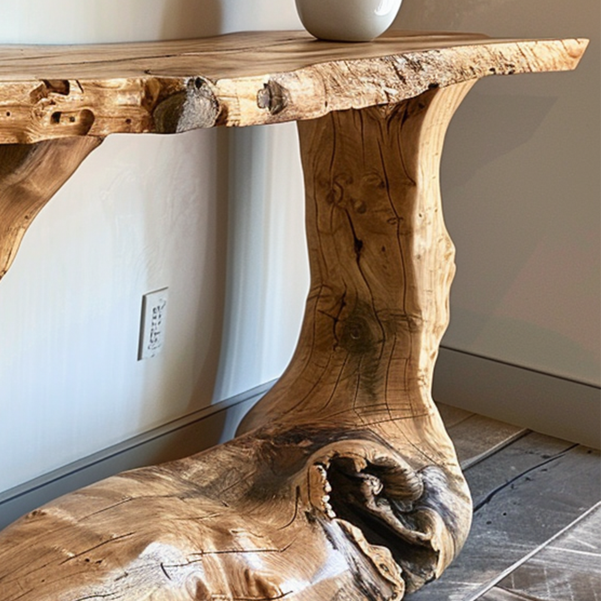 Handmade Rustic Natural Wood Console Table SINLCS002