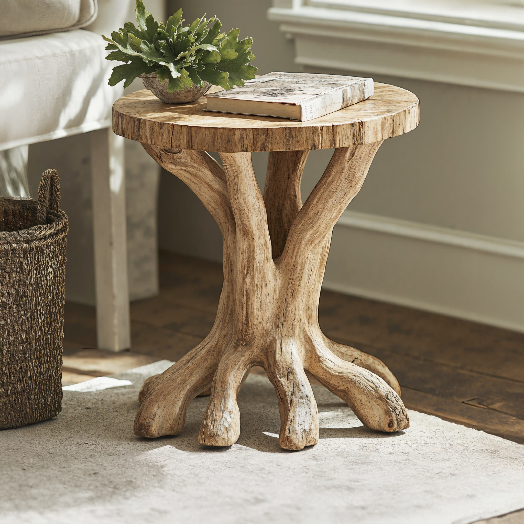 Rustic Wood End Table Handcrafted Side Table SILDTEN049