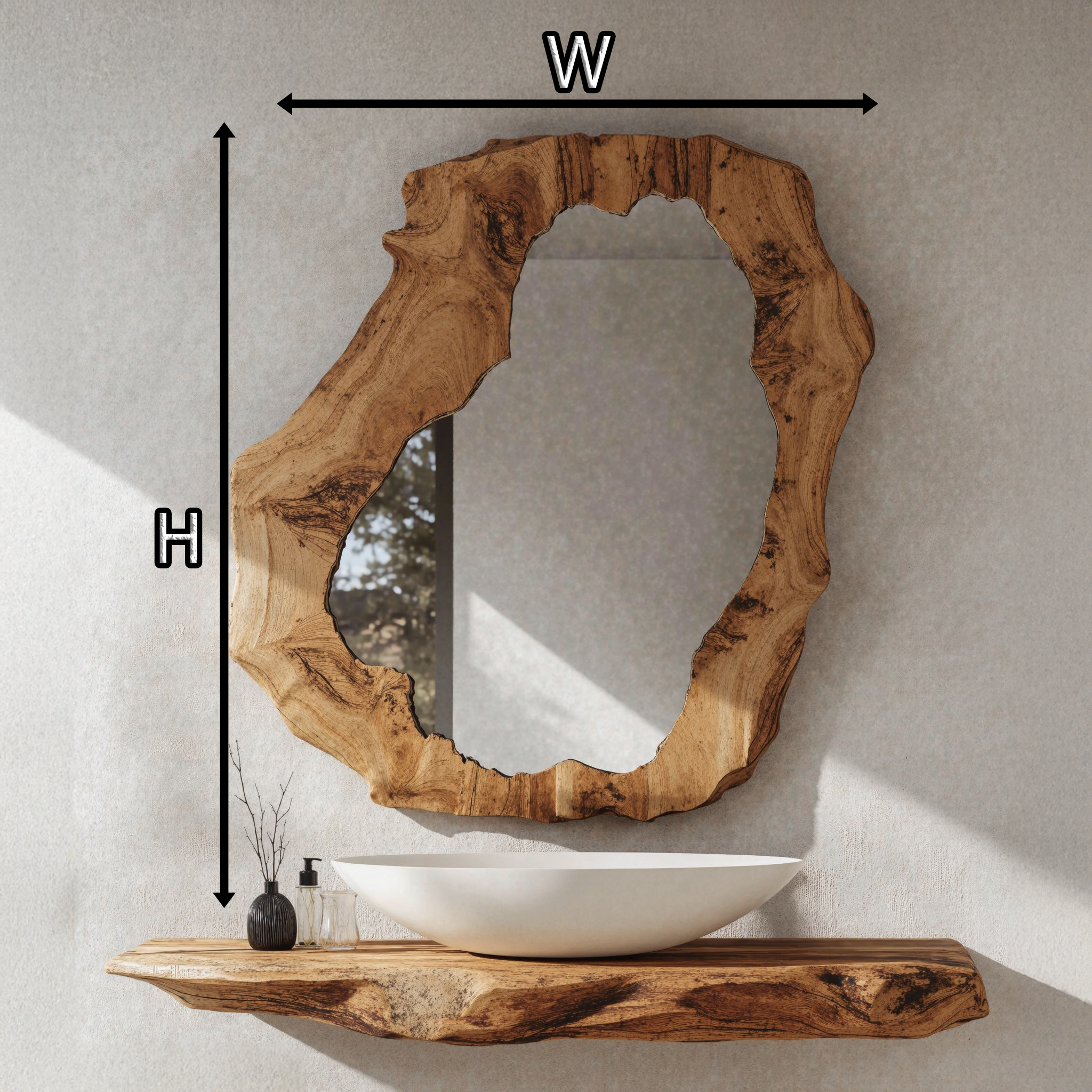 Natural Wood Bathroom Vanity Mirror SILDTMI002