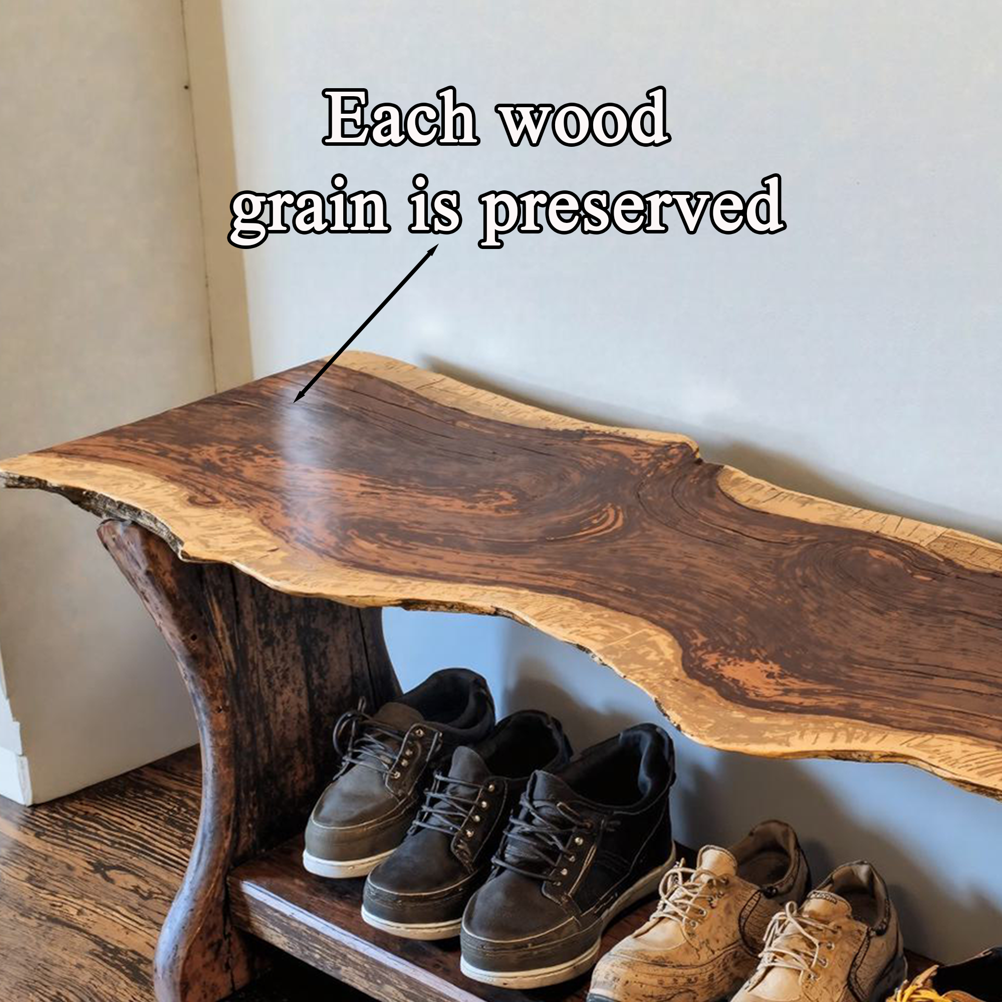 Solid Wood Entry Shoe Rack Bench Custom Side Table Bench SINLSB003