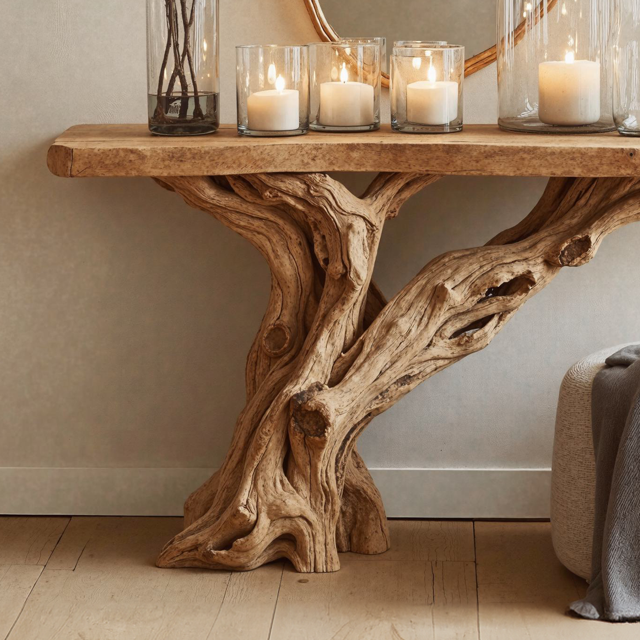 Narrow Christmas Floating Console Table Wooden SILDTCSC007